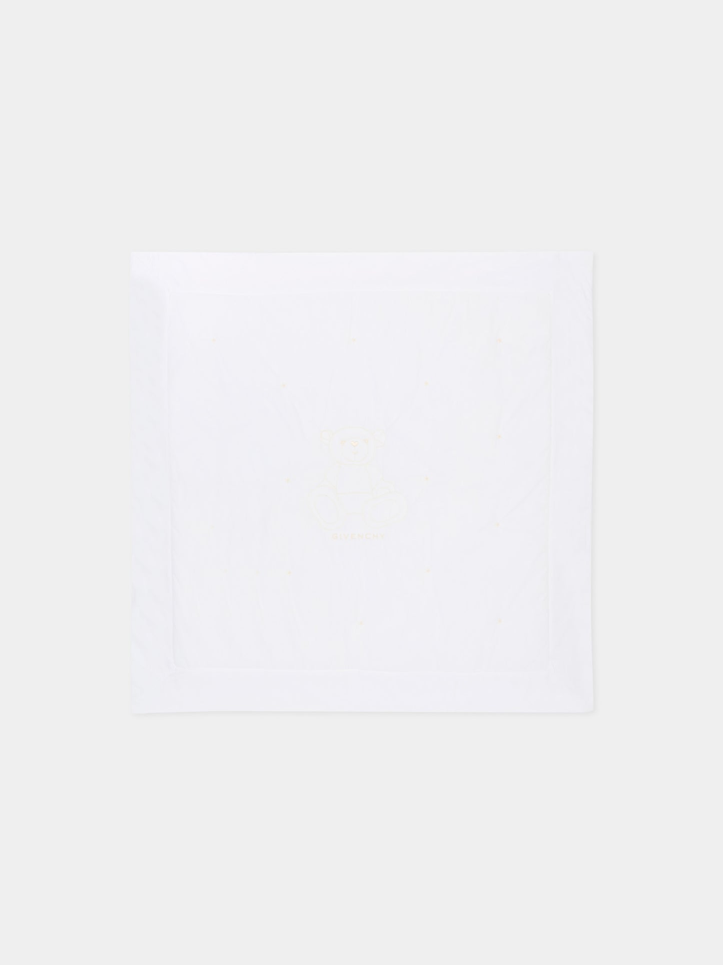 Coperta bianca per neonati con orsetto,Givenchy Kids,H31246 10P