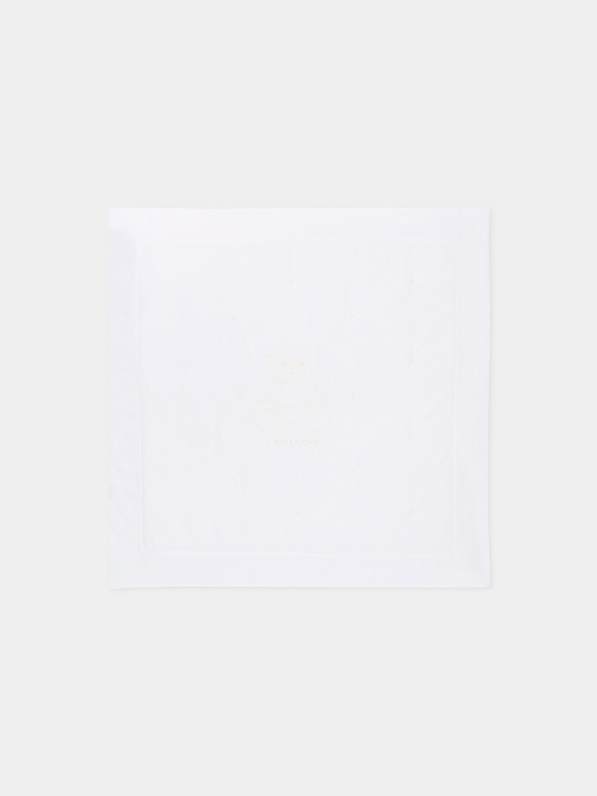 Coperta bianca per neonati con orsetto,Givenchy Kids,H31246 10P