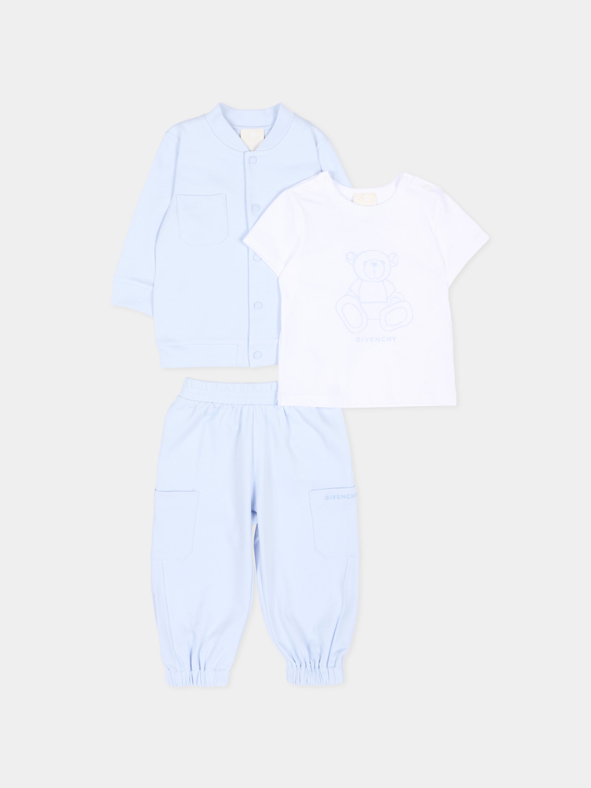 Completo sportivo celeste per neonato,Givenchy Kids,H31263 771