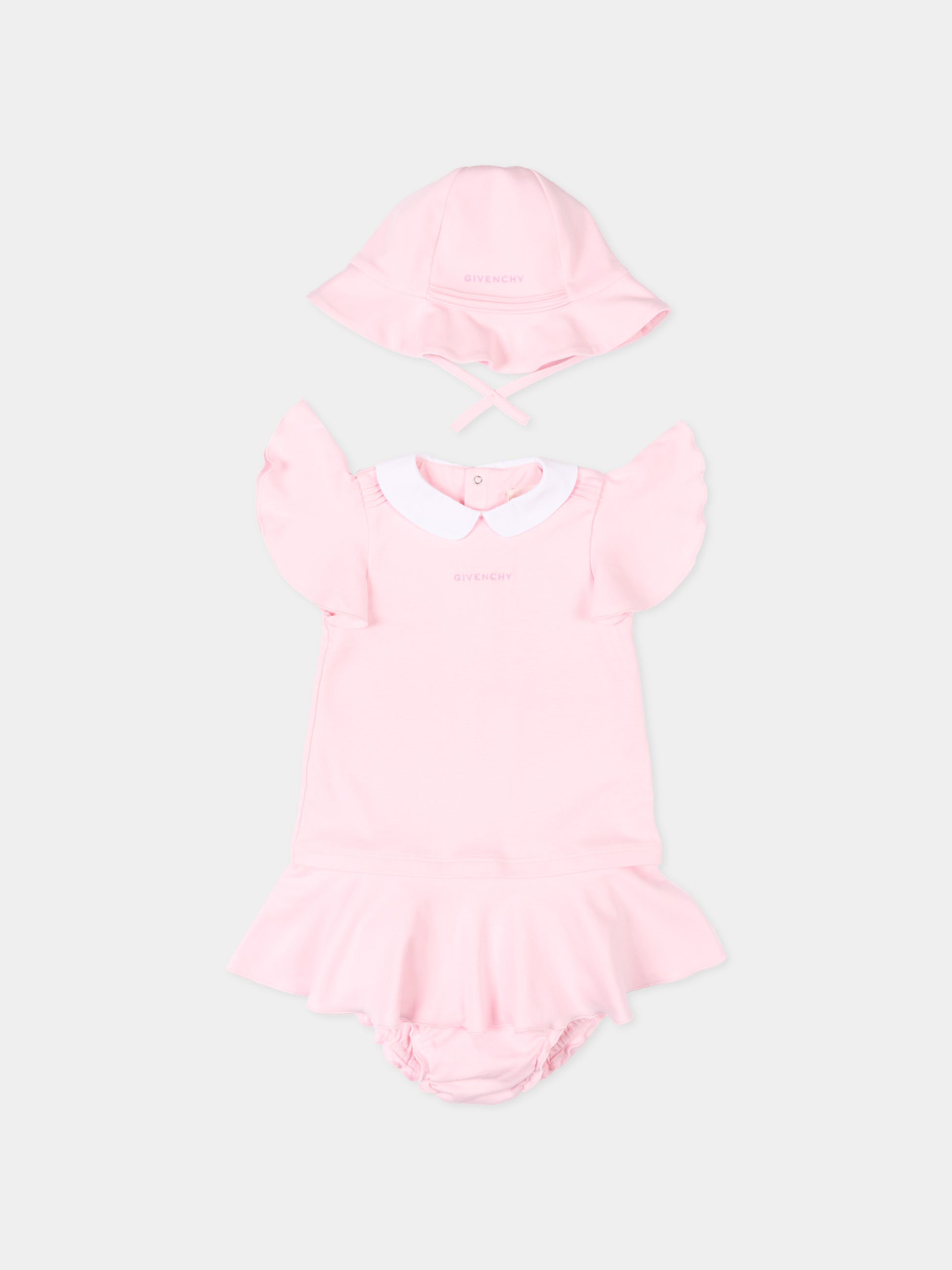 Vestito rosa per neonata con logo,Givenchy Kids,H31268 44Z