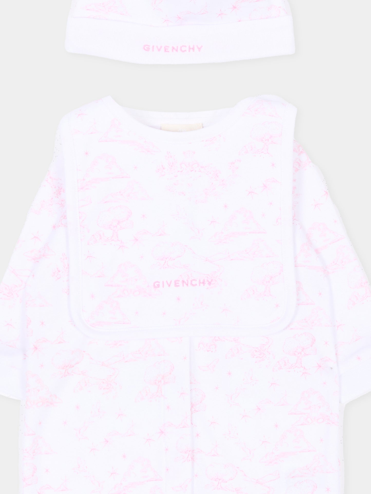 Set tutina multicolor per neonata con logo,Givenchy Kids,H31269 N54