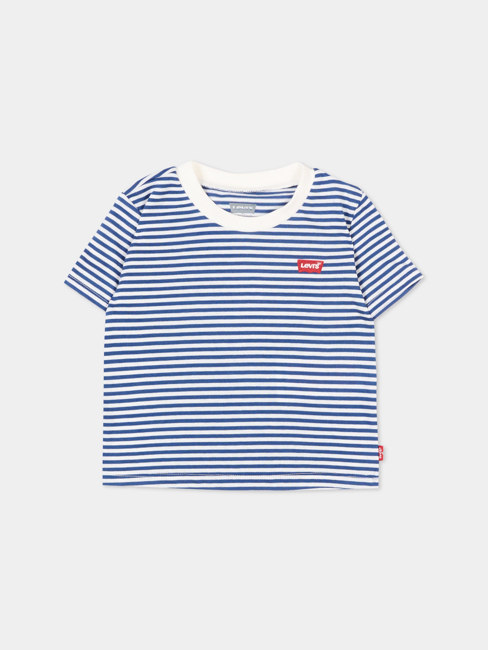 T-shirt multicolor per neonato a righe,Levi's Kids,6EP612 U69