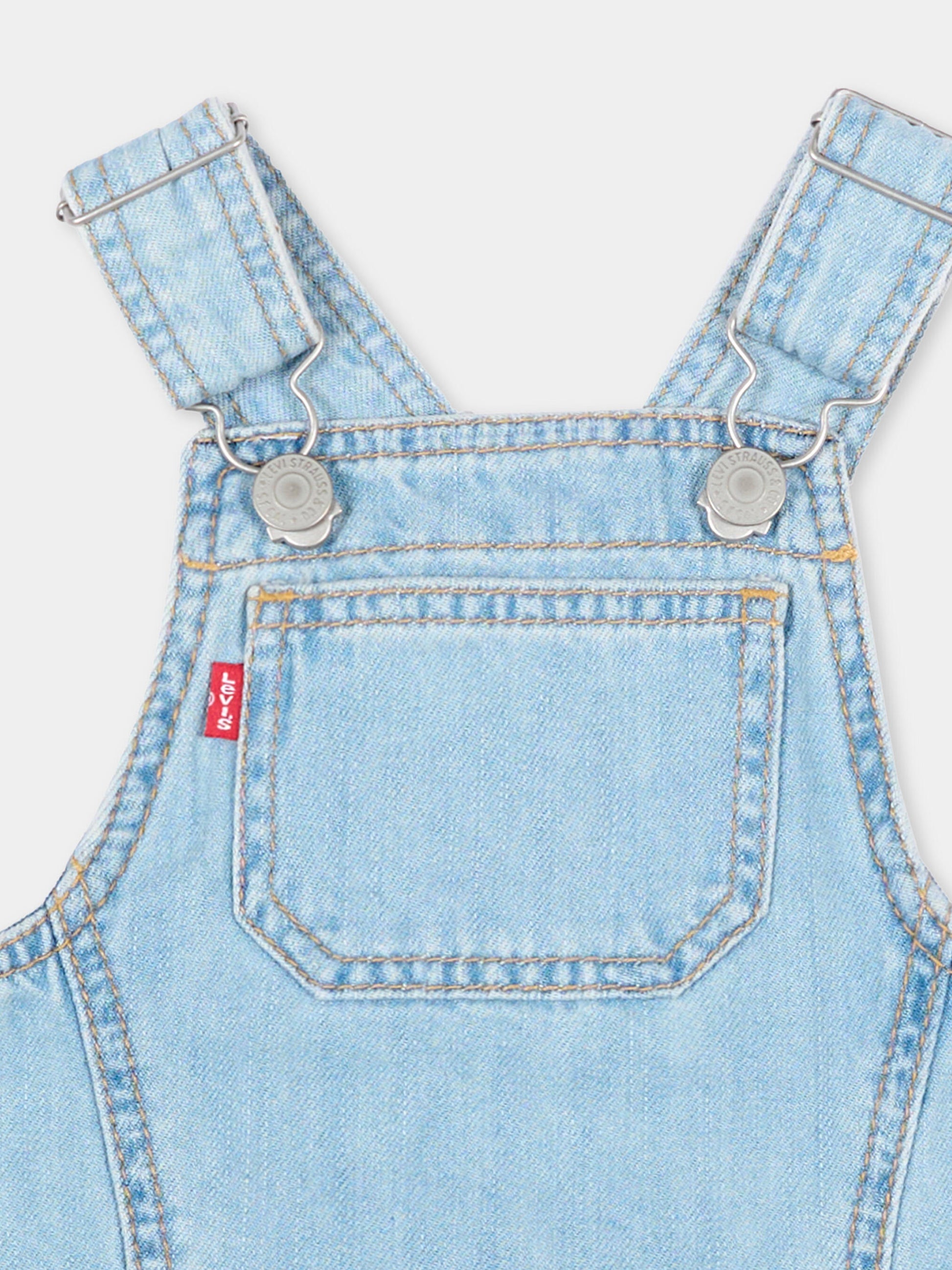 Salopette denim per neonata,Levi's Kids,1EP525 LD6