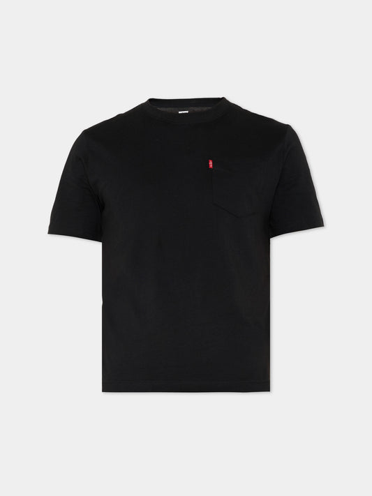 T-Shirt nera per bambino con taschino,Levi's Kids,9EM359 G52