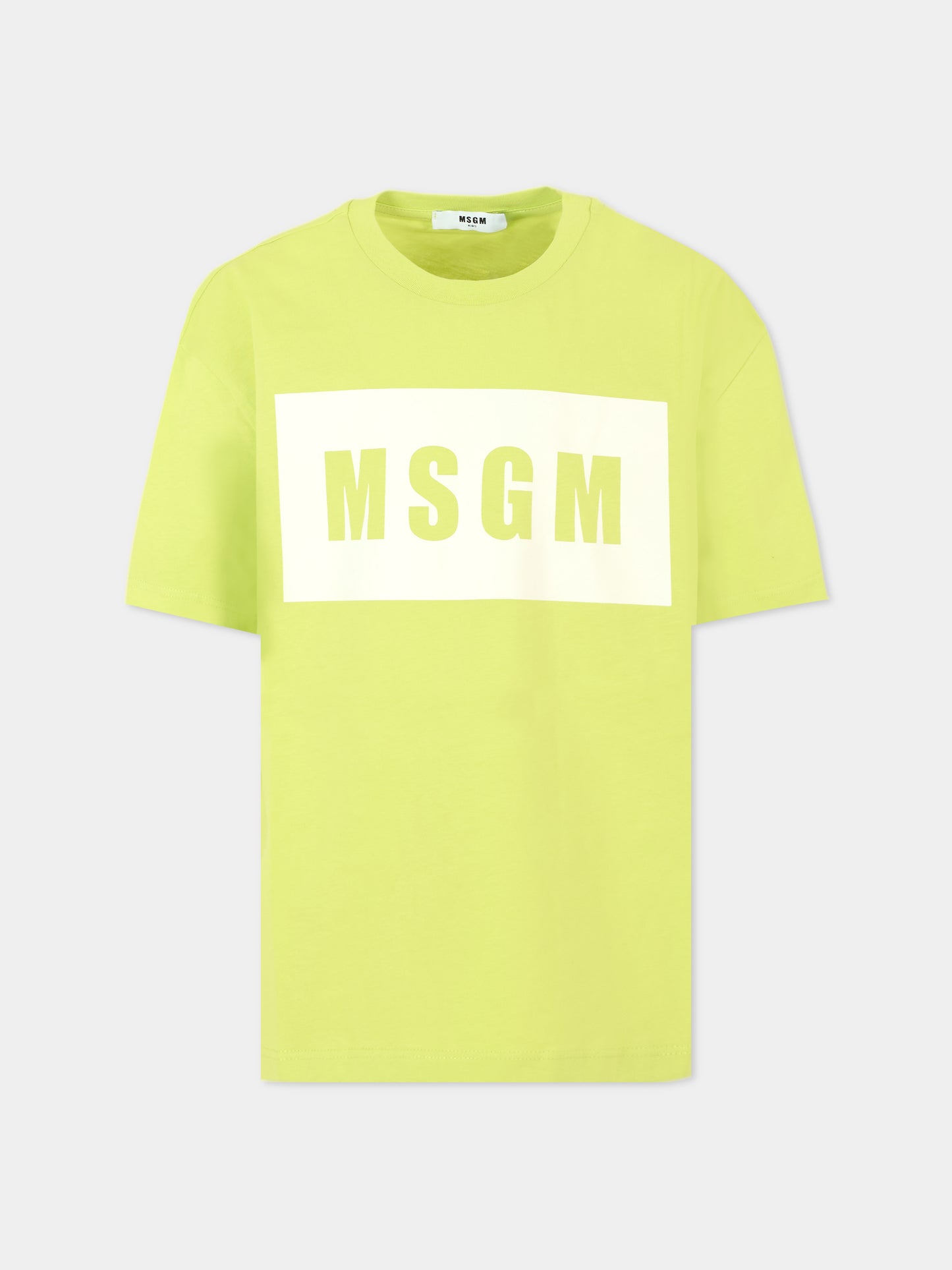 T-shirt gialla per bambini con logo,Msgm Kids,MS029317 086