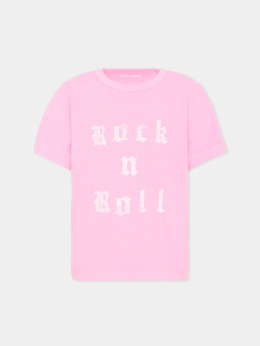 T-Shirt rosa per bambina,Zadig & Voltaire Kids,X60534 47F