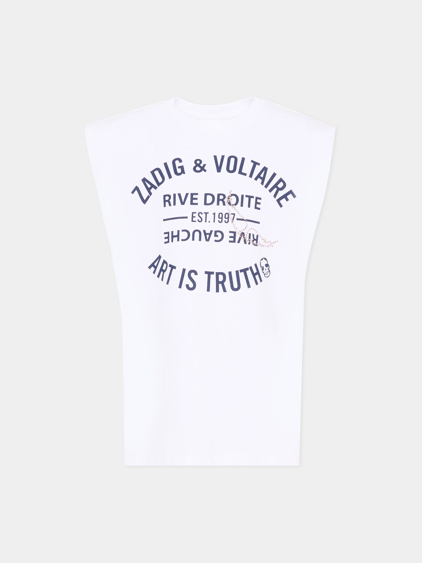 T-Shirt bianca per bambina con logo,Zadig & Voltaire Kids,X60535 10P