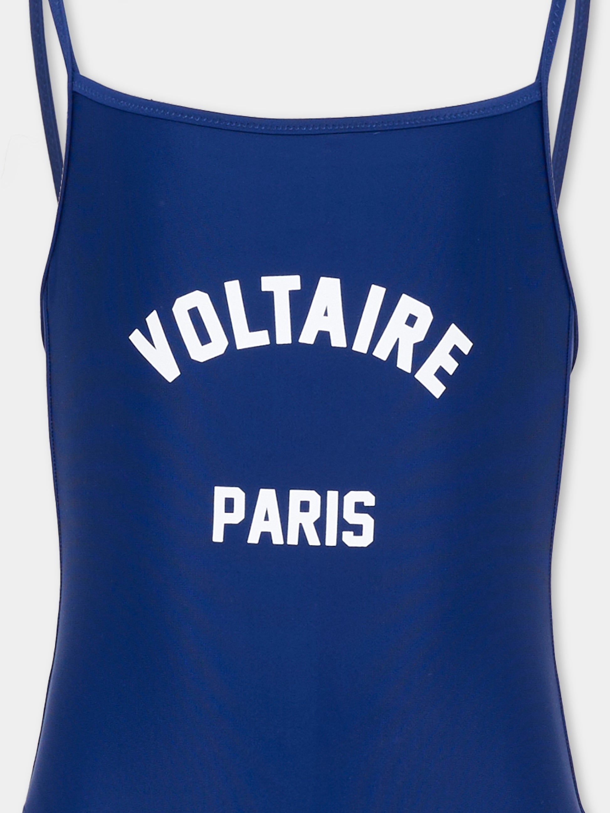 Costume intero blu per bambina con logo,Zadig & Voltaire Kids,X60577 84N