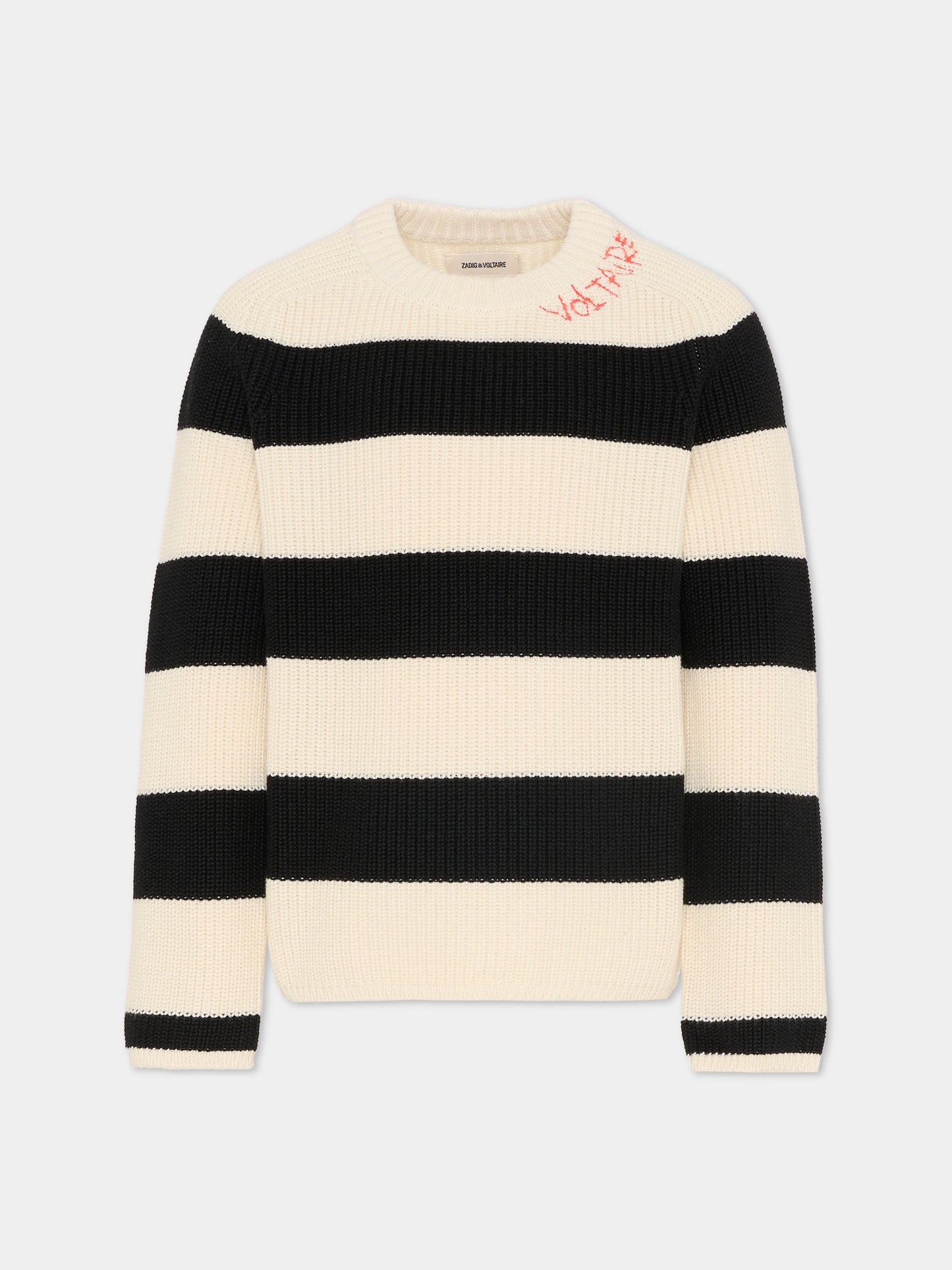 Maglione avorio per bambino con logo ricamato,Zadig & Voltaire Kids,X60597 N70