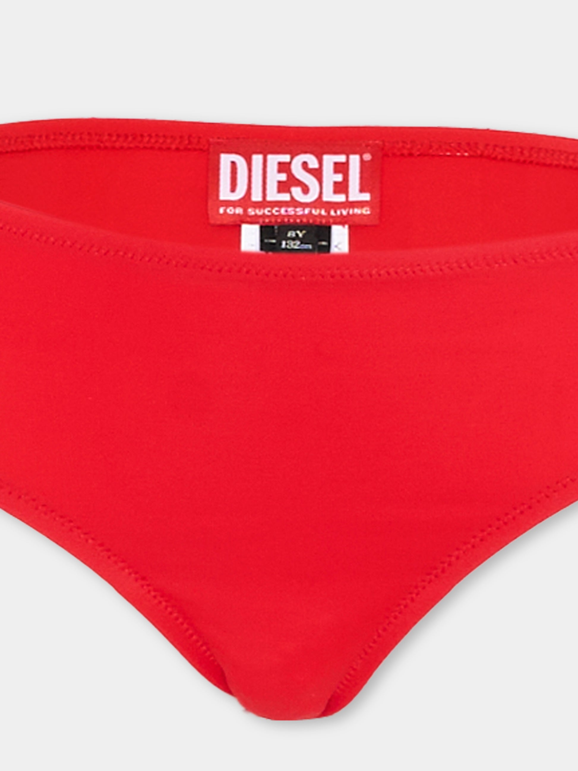 Slip mare rosso per bambino con logo,Diesel,J02719 KYAG8 K405