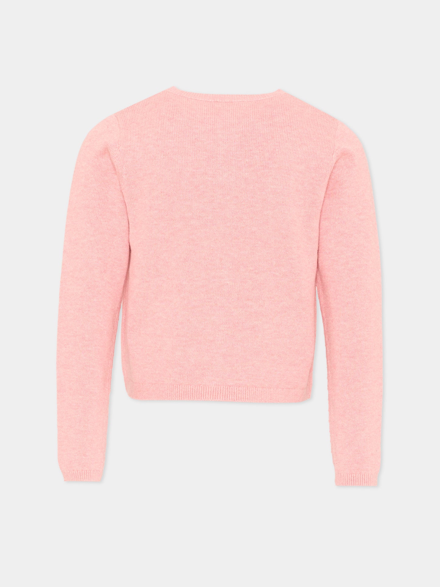 Cardigan rosa per bambina con ciliegie,Bonpoint,S06GCAK00019 124A