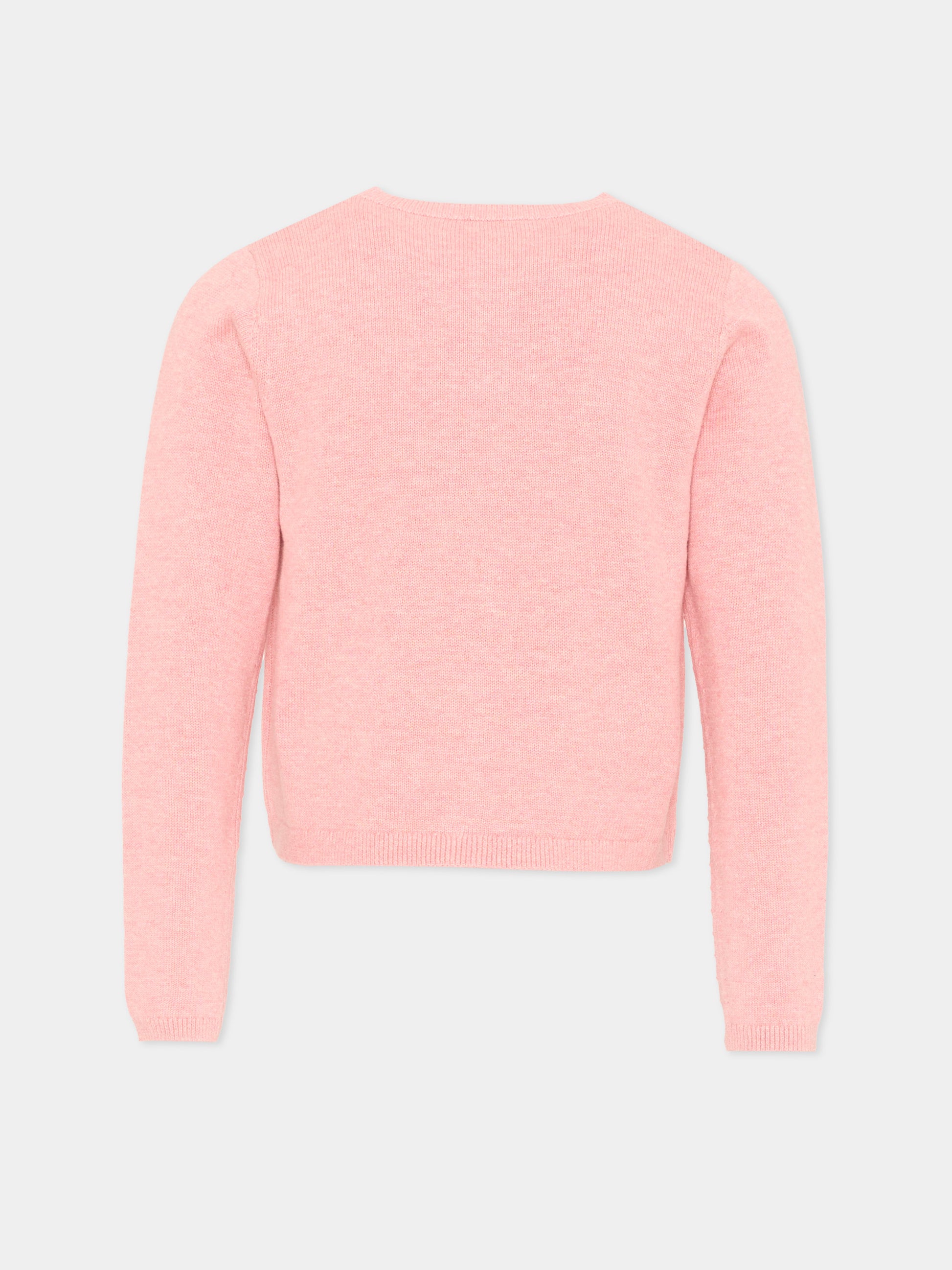 Cardigan rosa per bambina con ciliegie,Bonpoint,S06GCAK00019 124A