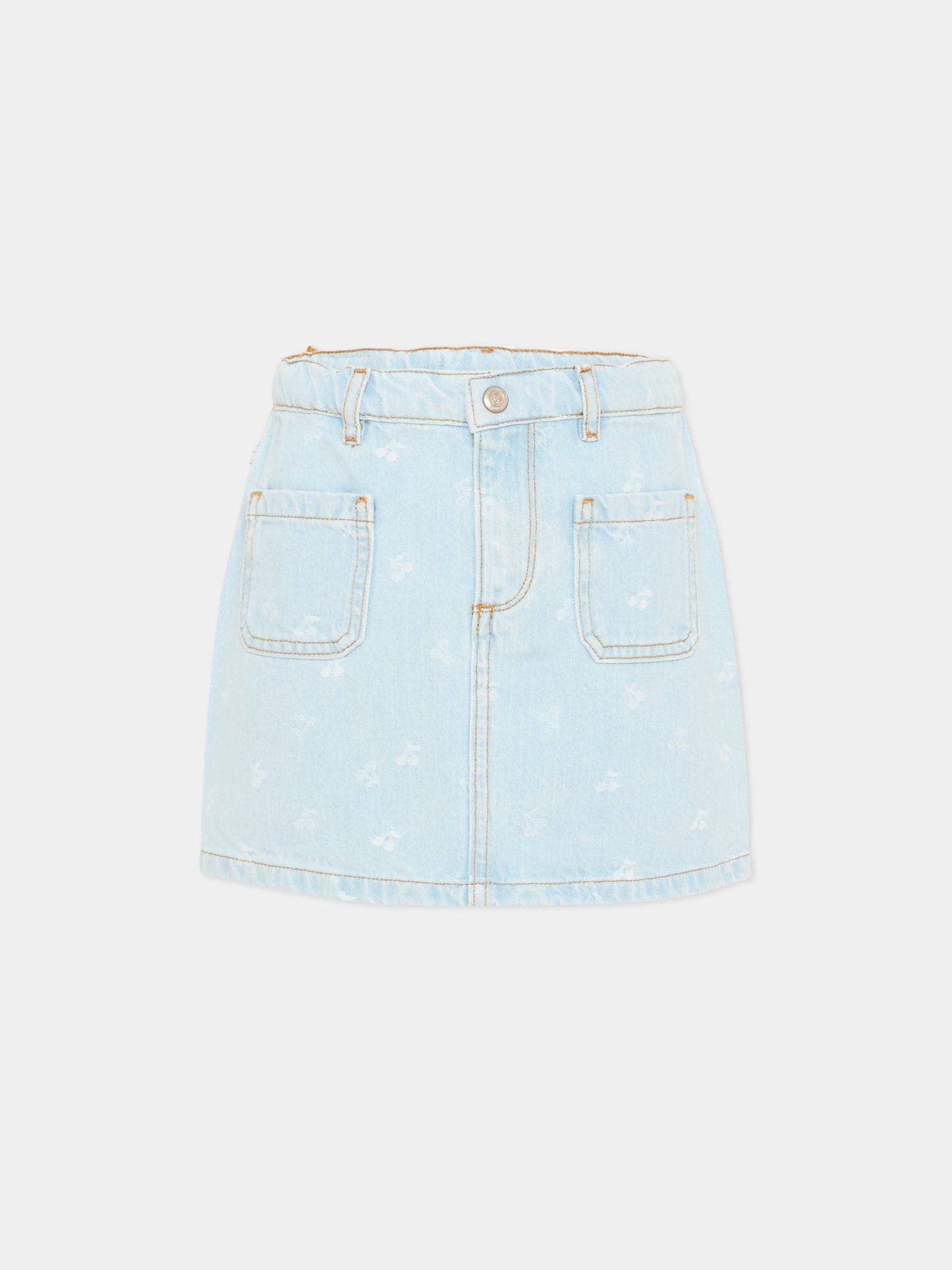 Gonna denim per bambina con ciliegie,Bonpoint,S06GSKW00008 610