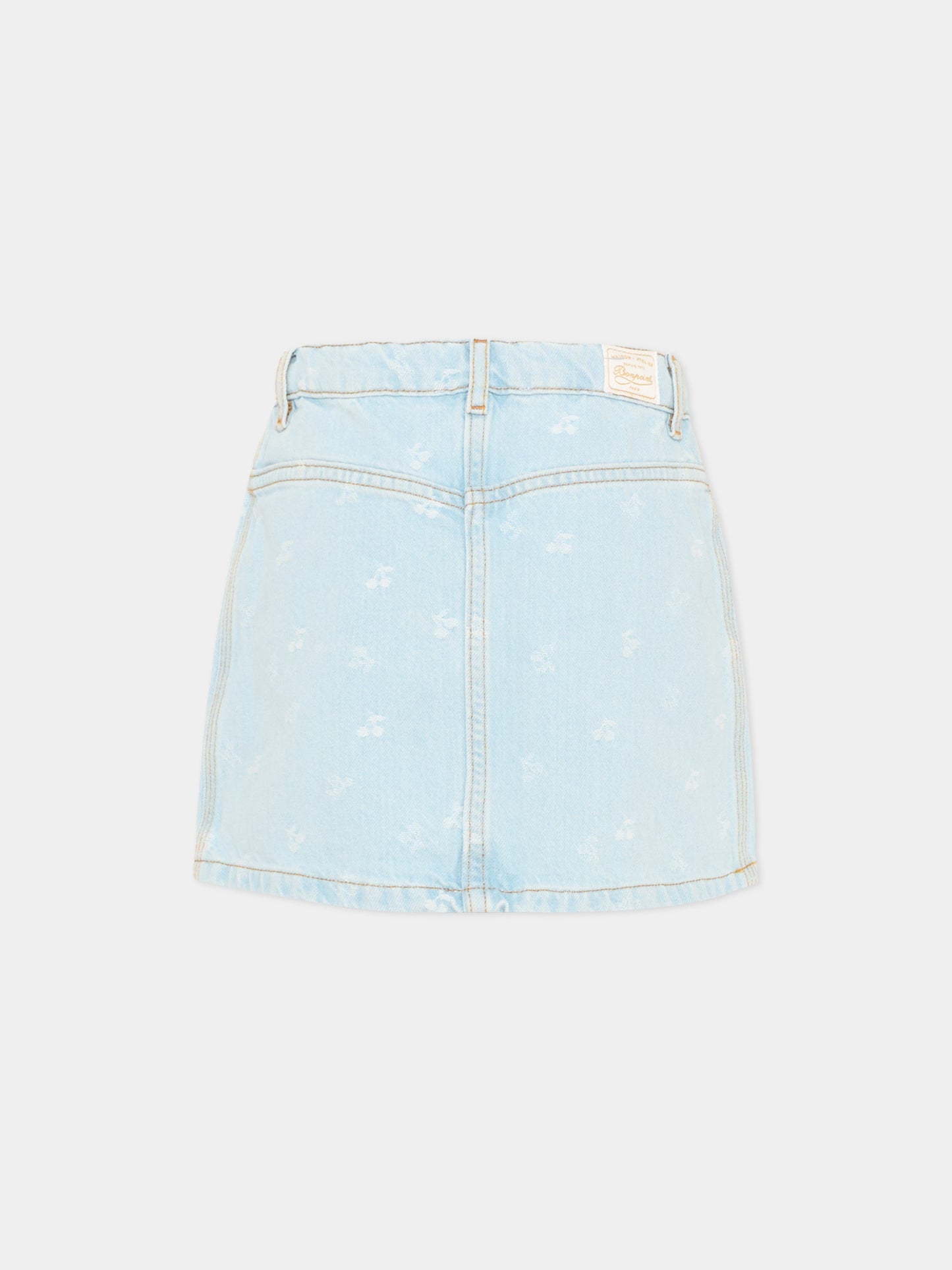 Gonna denim per bambina con ciliegie,Bonpoint,S06GSKW00008 610