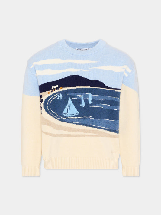 Maglione multicolor per bambino paesaggio,Bonpoint,S06BJUK00007 474