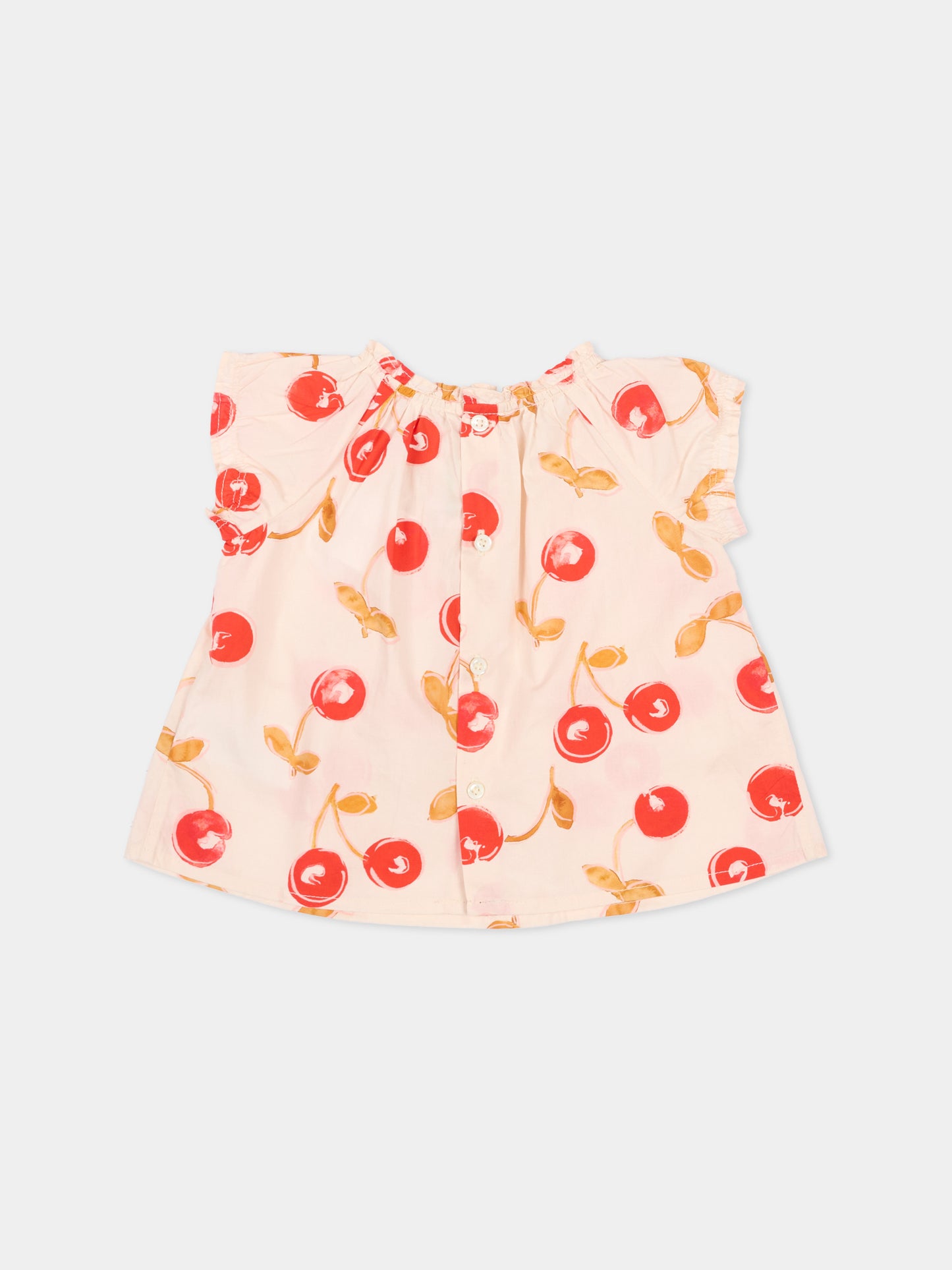 Camicetta multicolor per neonata con stampa ciliegie,Bonpoint,S06XBLW00012 603A