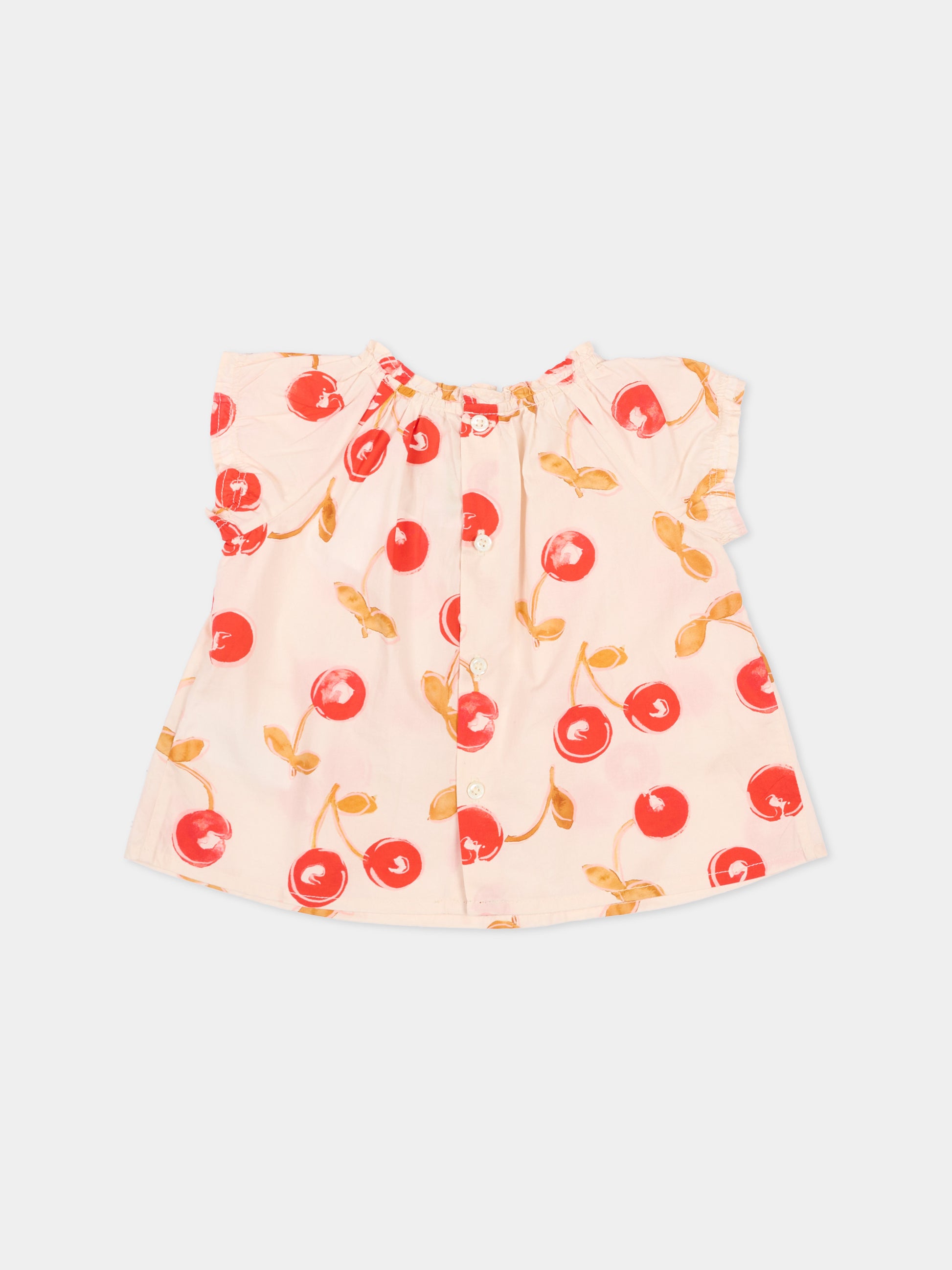 Camicetta multicolor per neonata con stampa ciliegie,Bonpoint,S06XBLW00012 603A