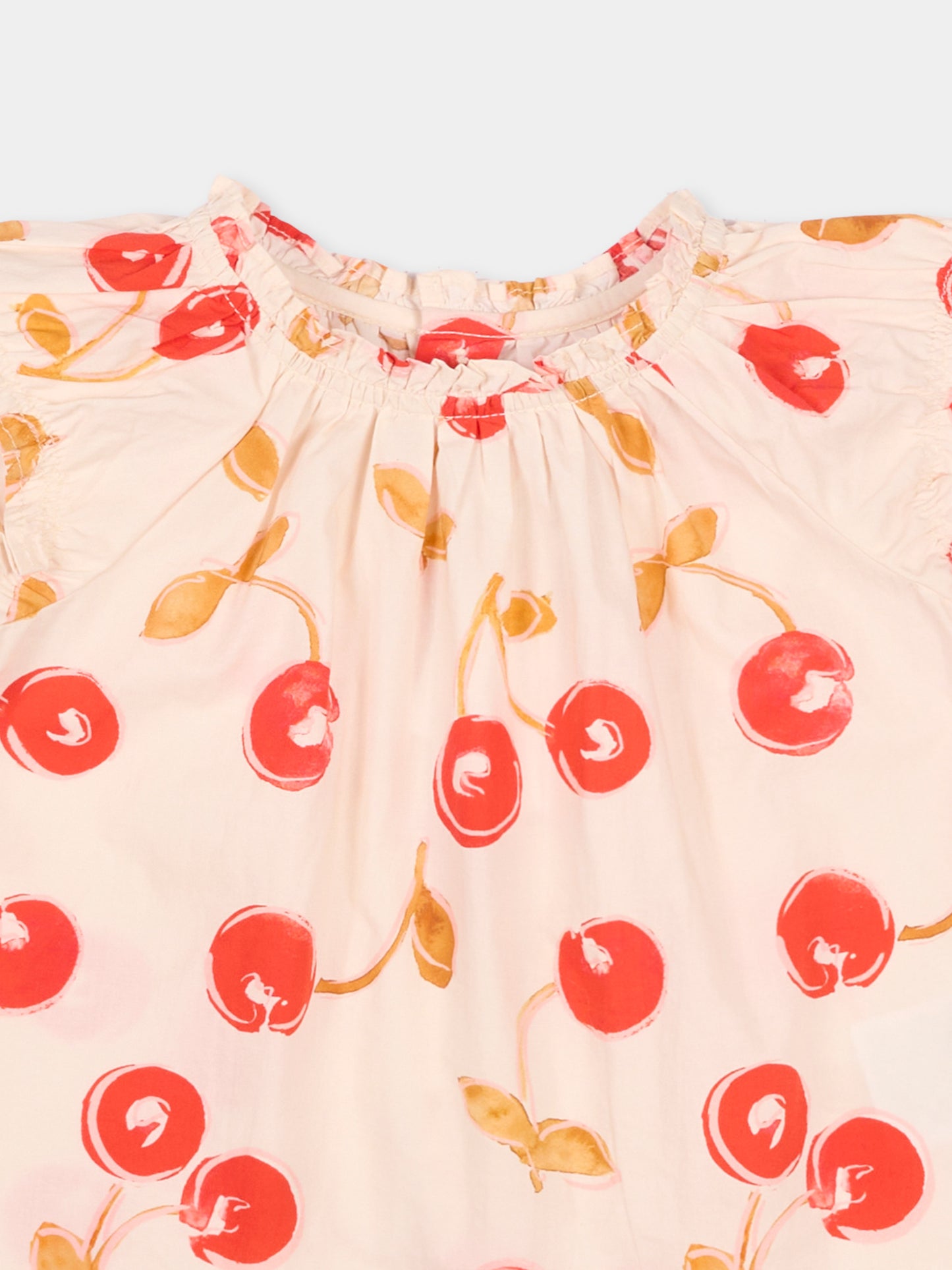Camicetta multicolor per neonata con stampa ciliegie,Bonpoint,S06XBLW00012 603A