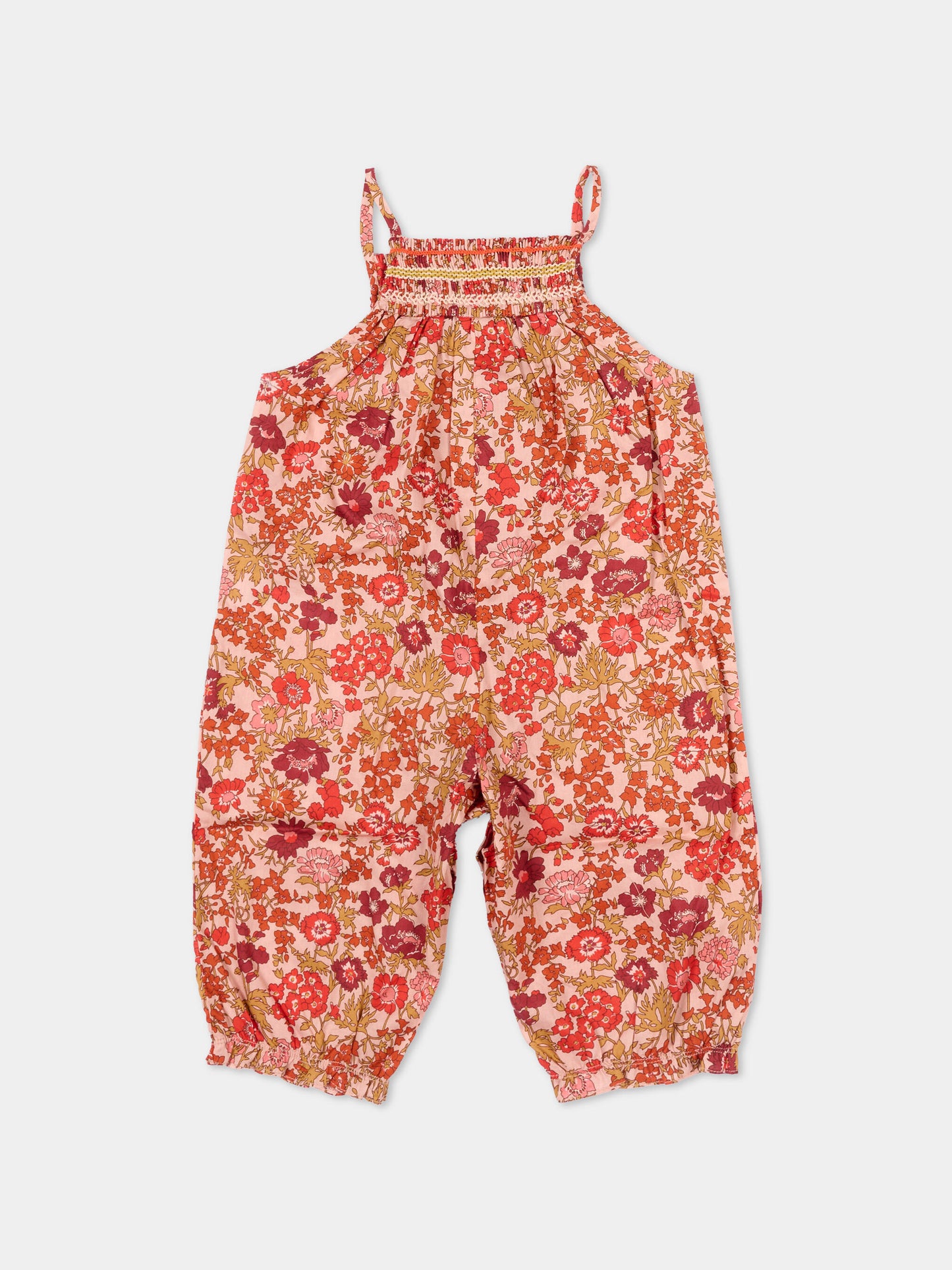 Salopette multicolor per neonata floreale,Bonpoint,S06XOVW00005 520
