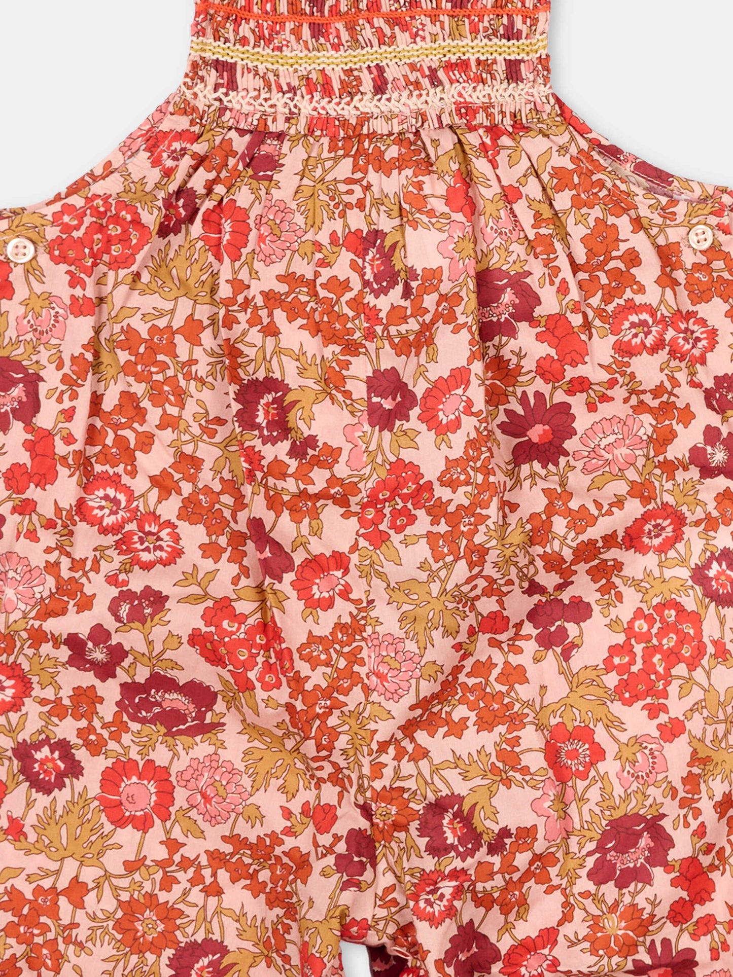 Salopette multicolor per neonata floreale,Bonpoint,S06XOVW00005 520