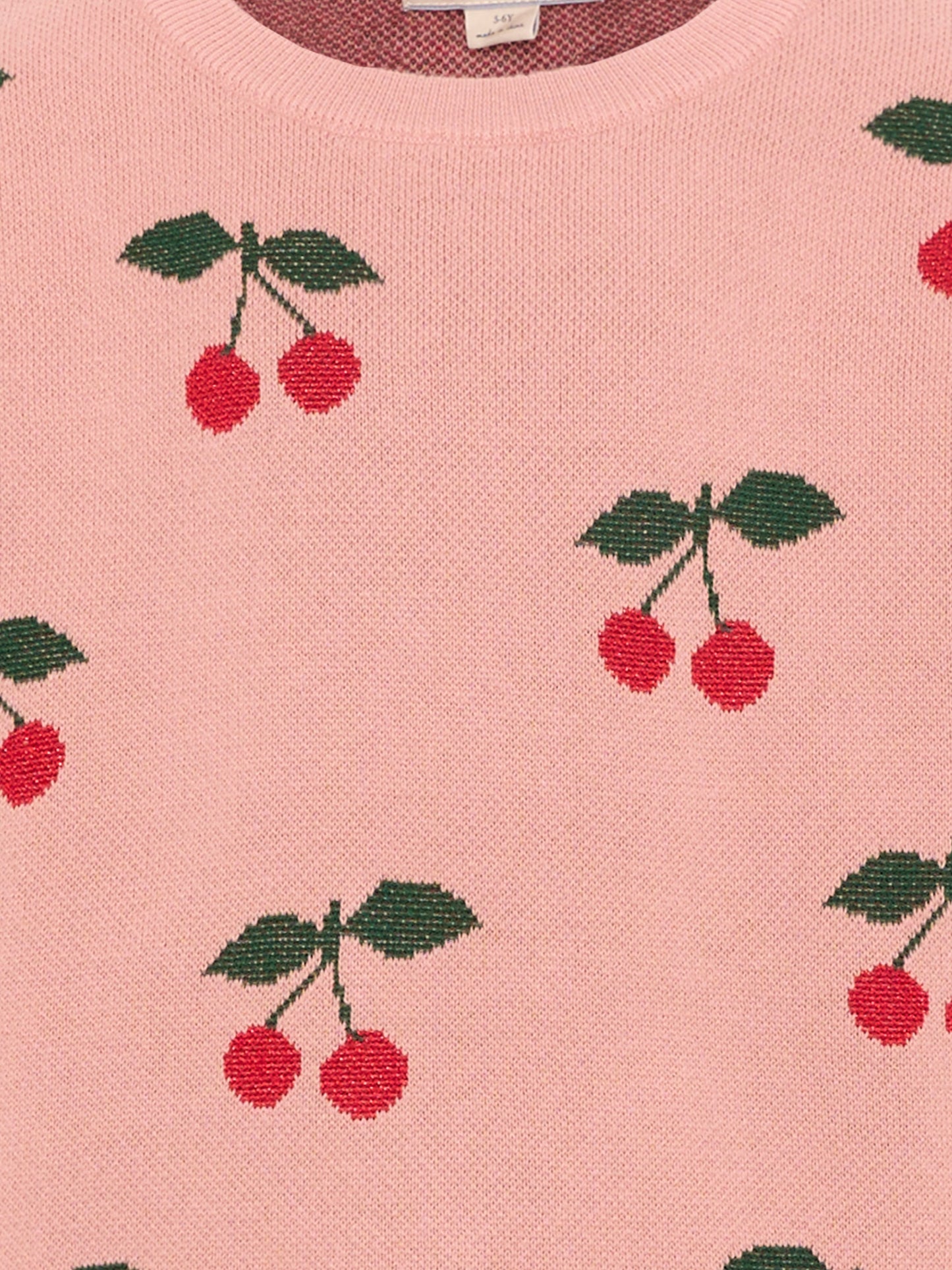 Maglione rosa per bambina con ciliegie,Konges Sløjd,KS104928 CHERRY