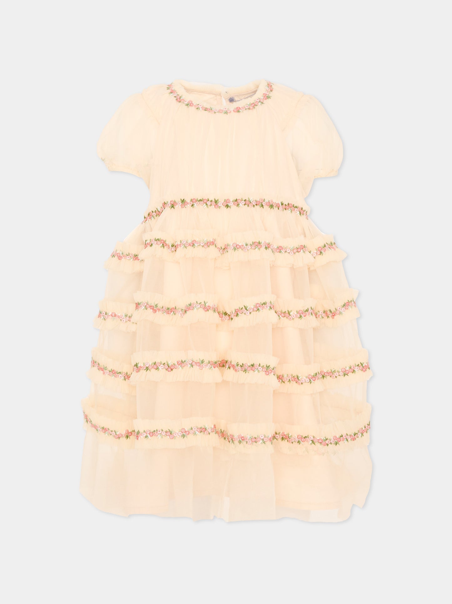 Abito avorio per bambina con ricami,Konges Sløjd,KS104871 BUTTERCREAM