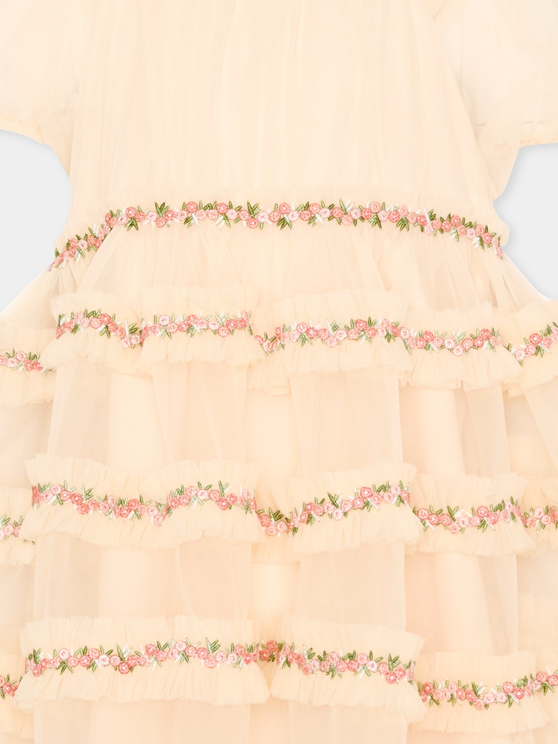 Abito avorio per bambina con ricami,Konges Sløjd,KS104871 BUTTERCREAM