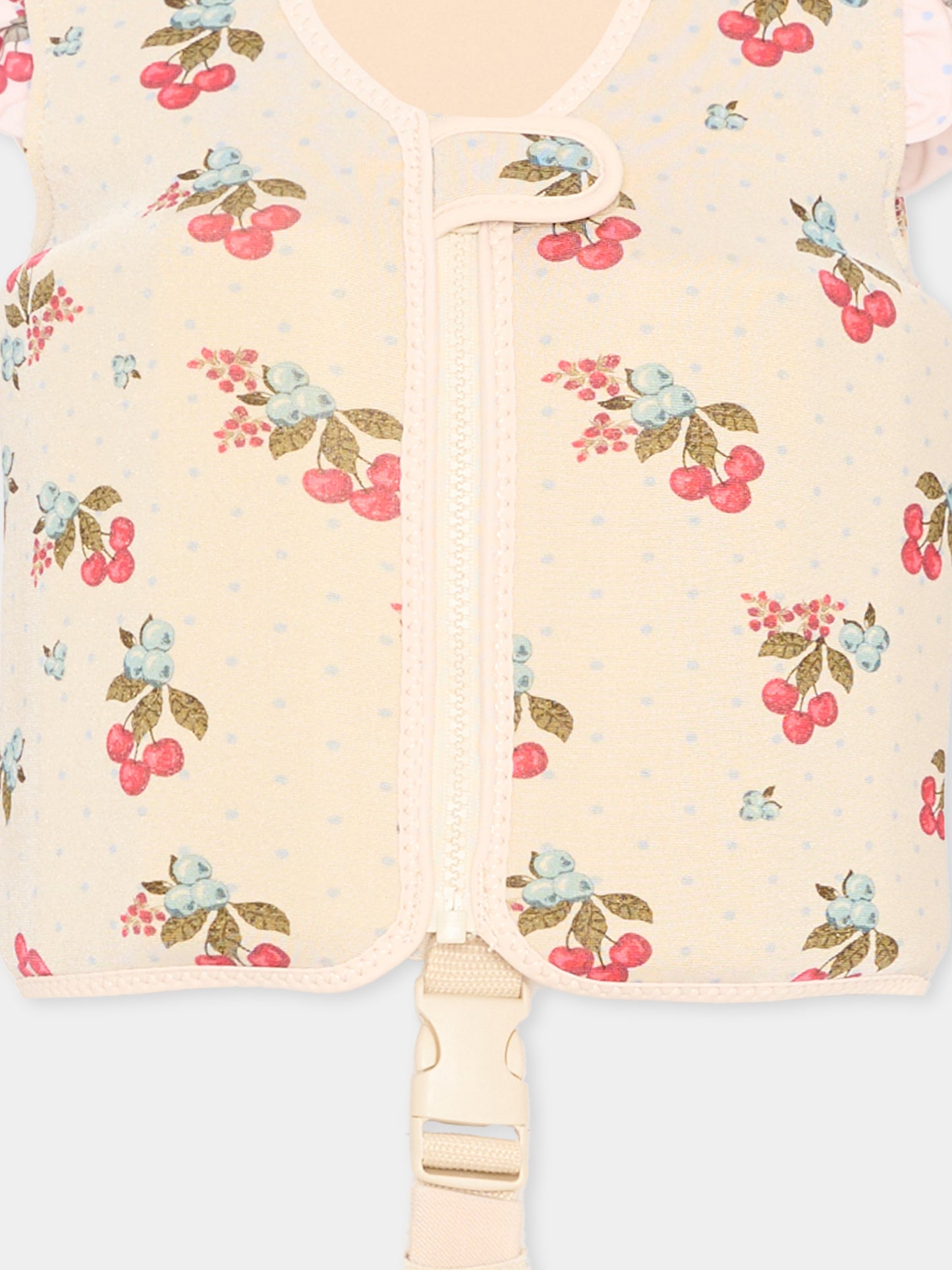 Giubbotto salvagente beige per bambina con pois,Konges Sløjd,KS104652 MARMELATTA