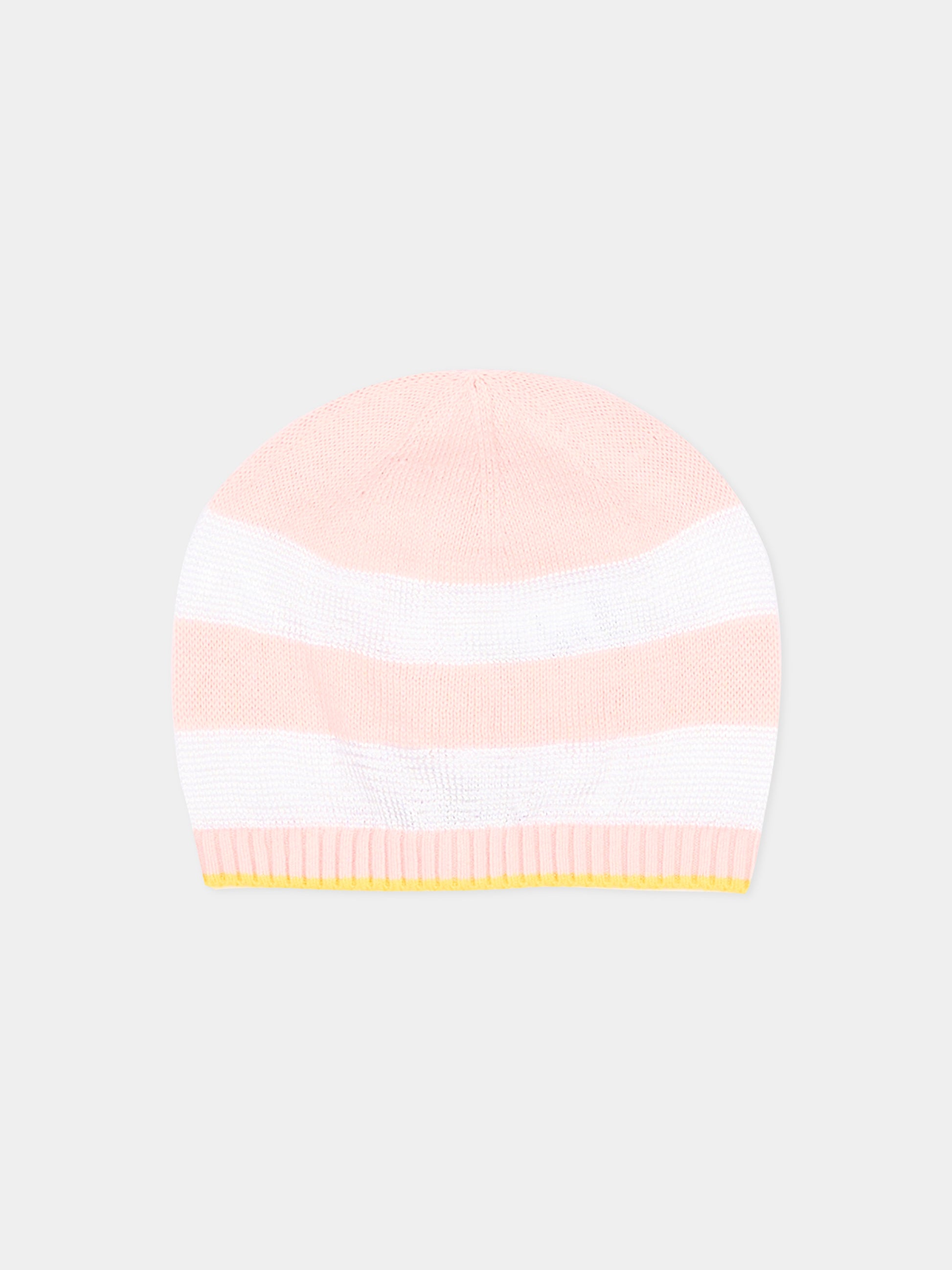 Cappello rosa a righe per neonata,Gensami,HAT-STRIPES-CO BABY PINK