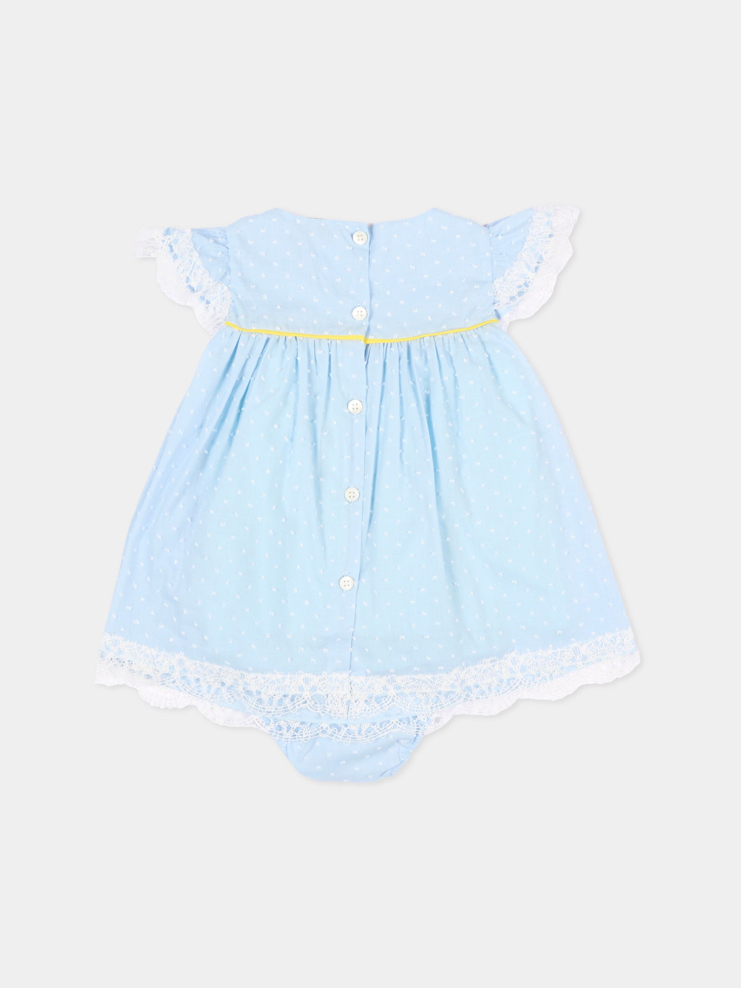 Completo azzurro per neonata con pizzo,Gensami,BL-PLUM-F-CO SKY BLUE
