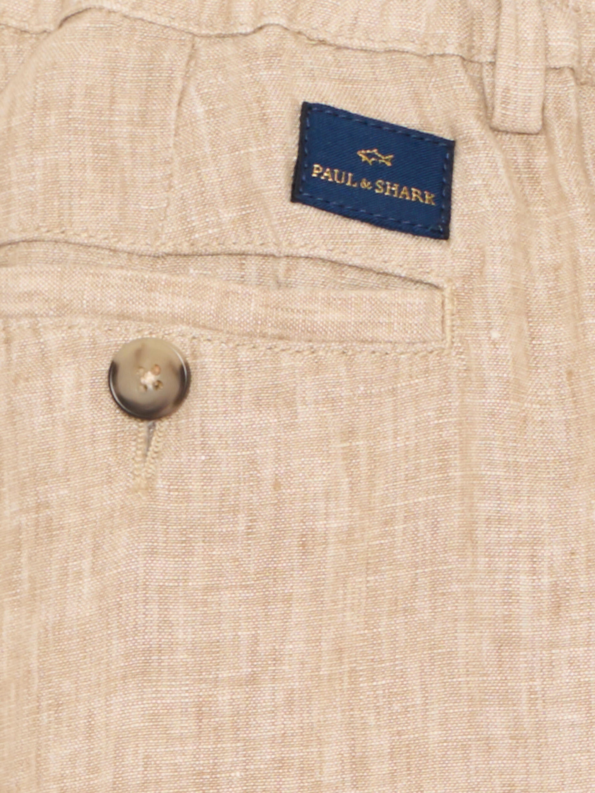 Pantaloni eleganti beige per bambino in lino,Paul & Shark Junior,WUP007 LUA04 20170