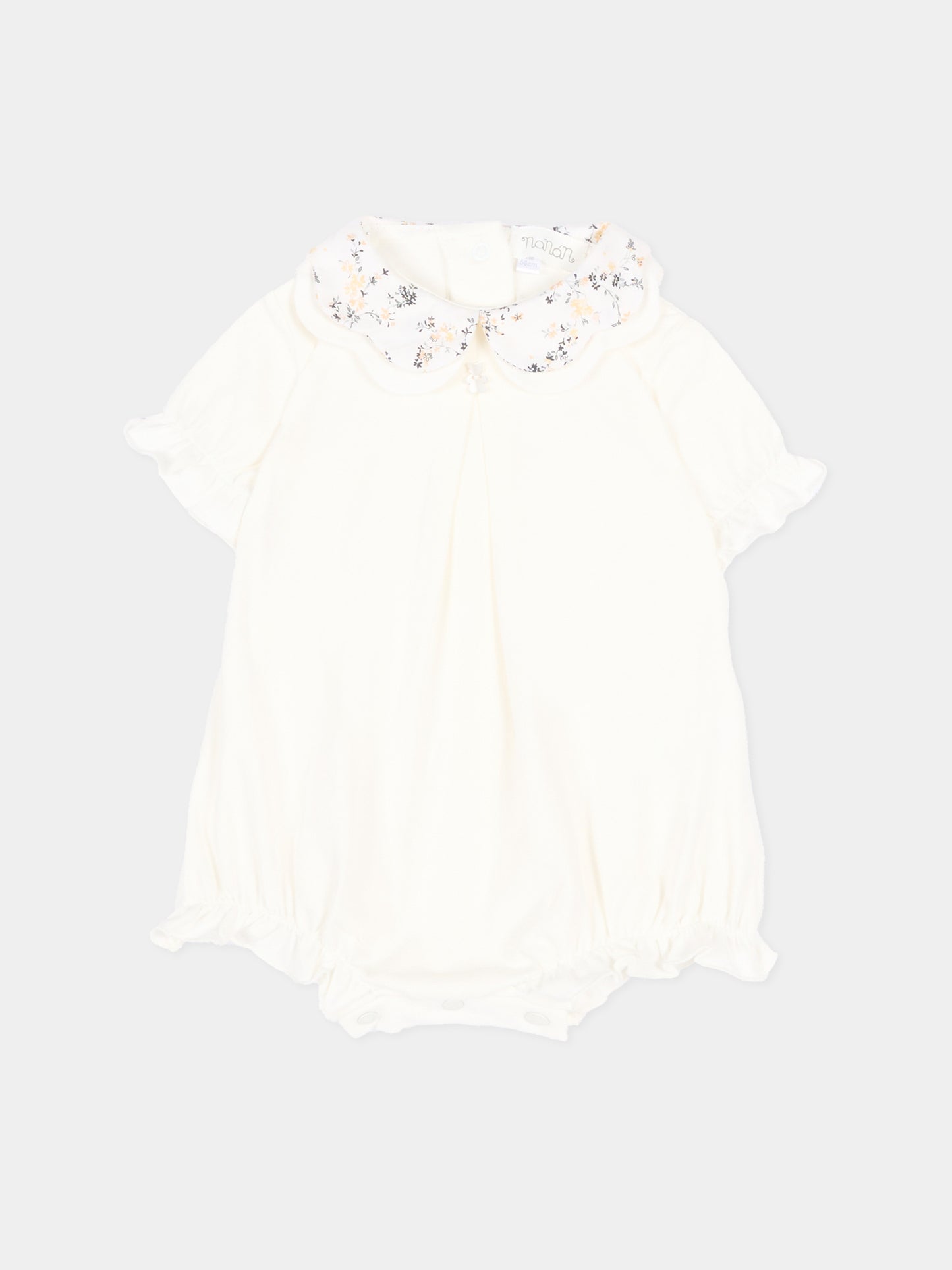 Pagliaccetto avorio per neonati con fiori,Nanán,E26410OW