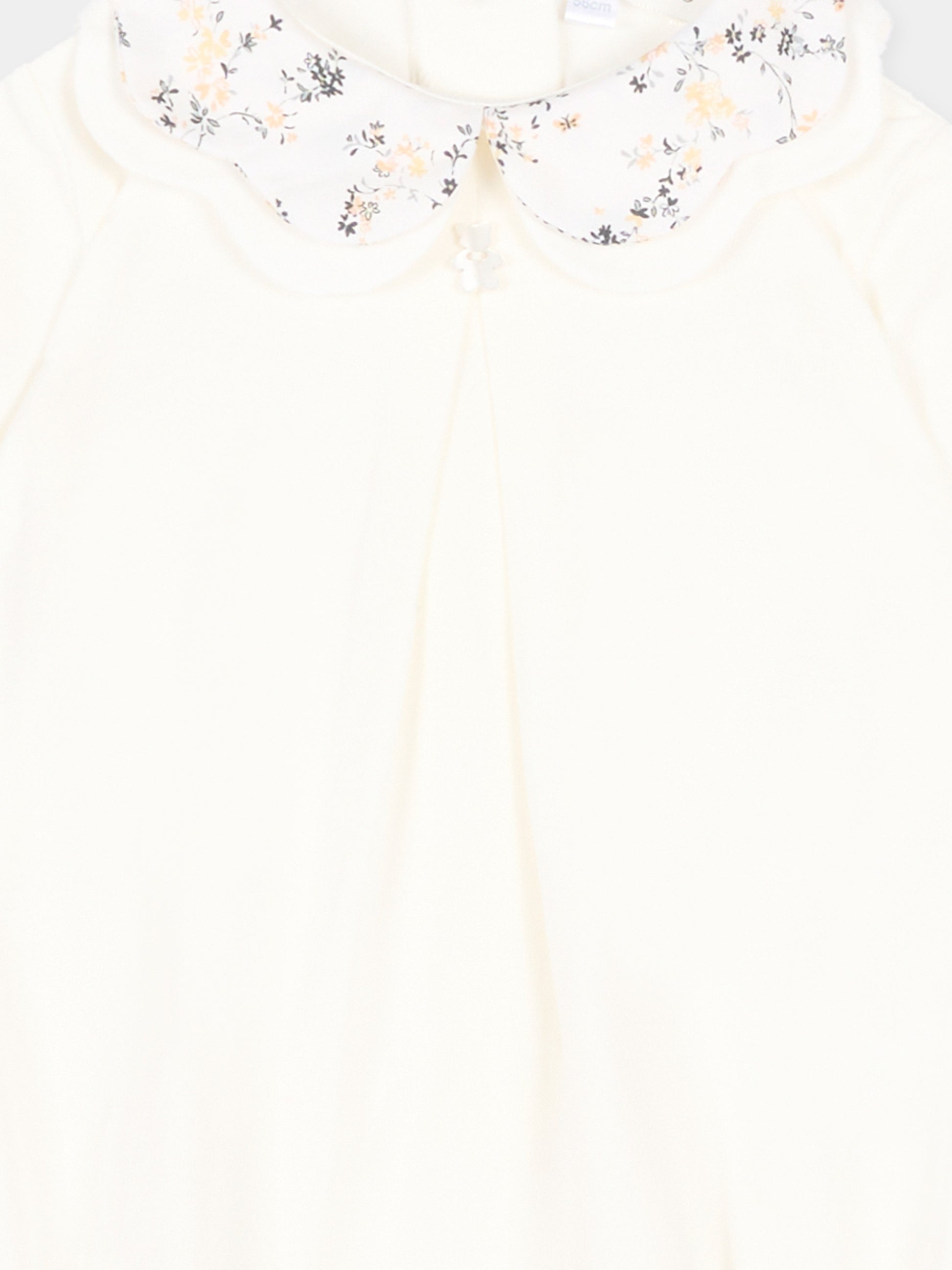 Pagliaccetto avorio per neonati con fiori,Nanán,E26410OW