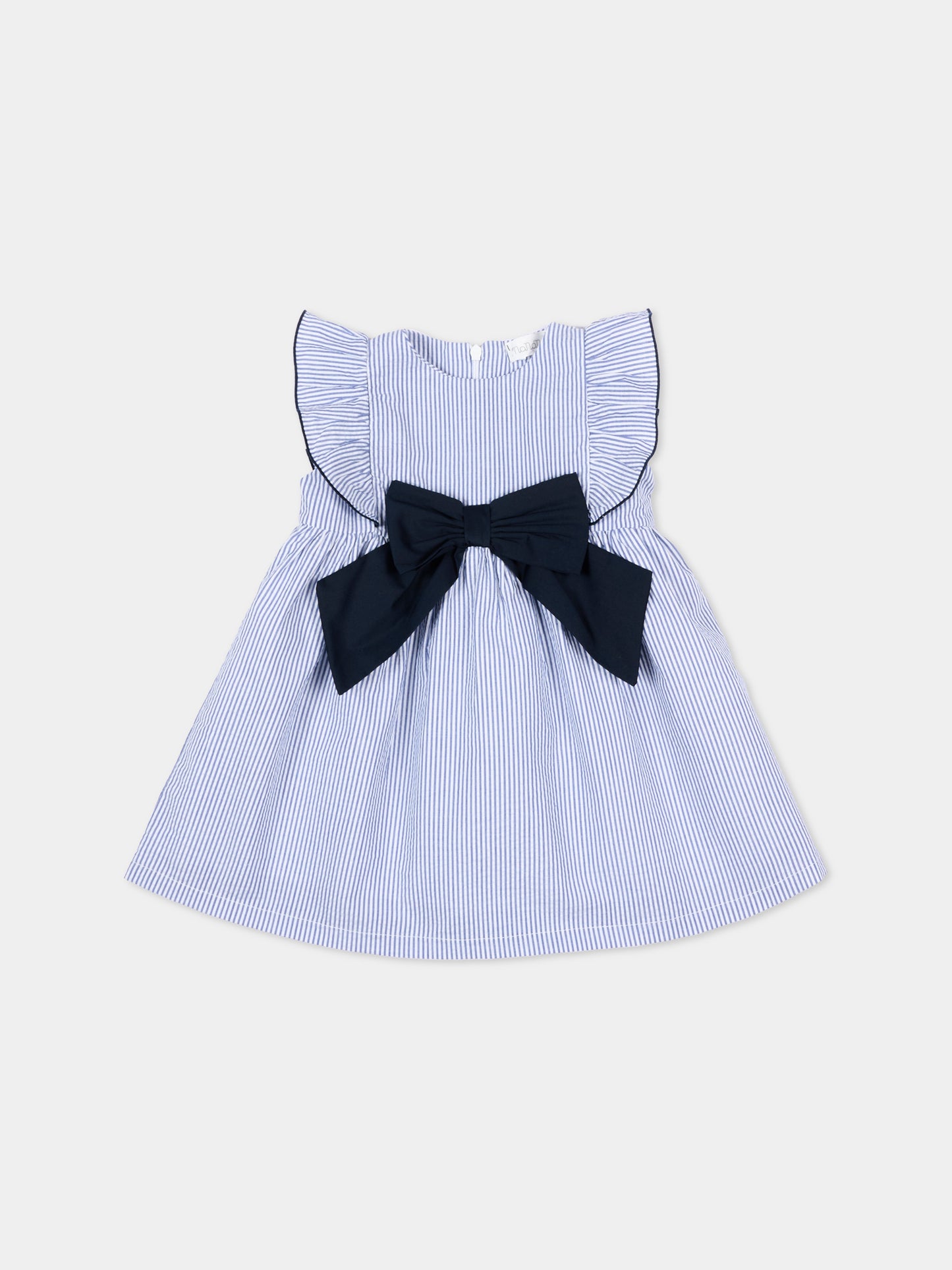 Vestito blu a righe per neonata,Nanán,E26485BL