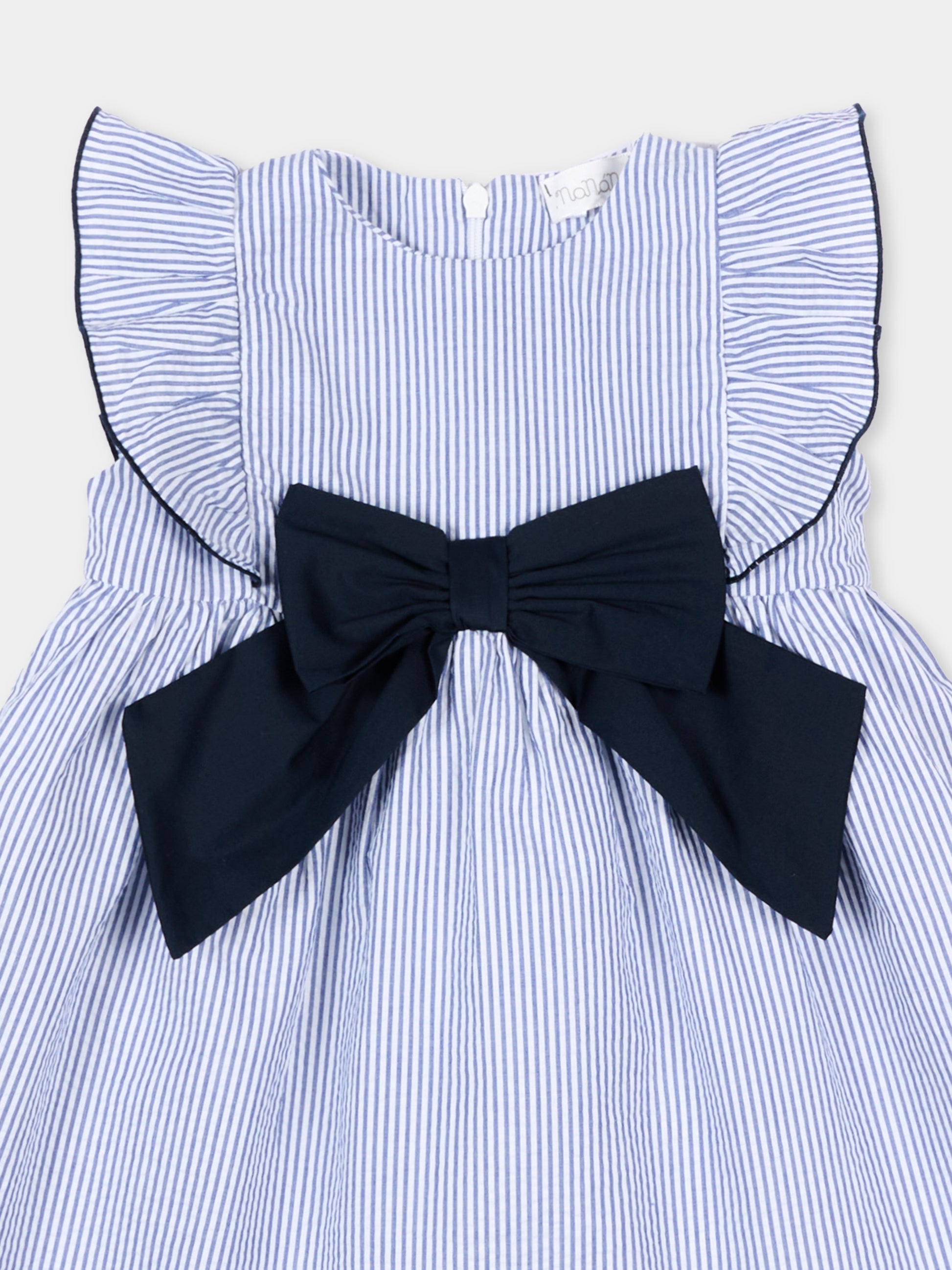 Vestito blu a righe per neonata,Nanán,E26485BL