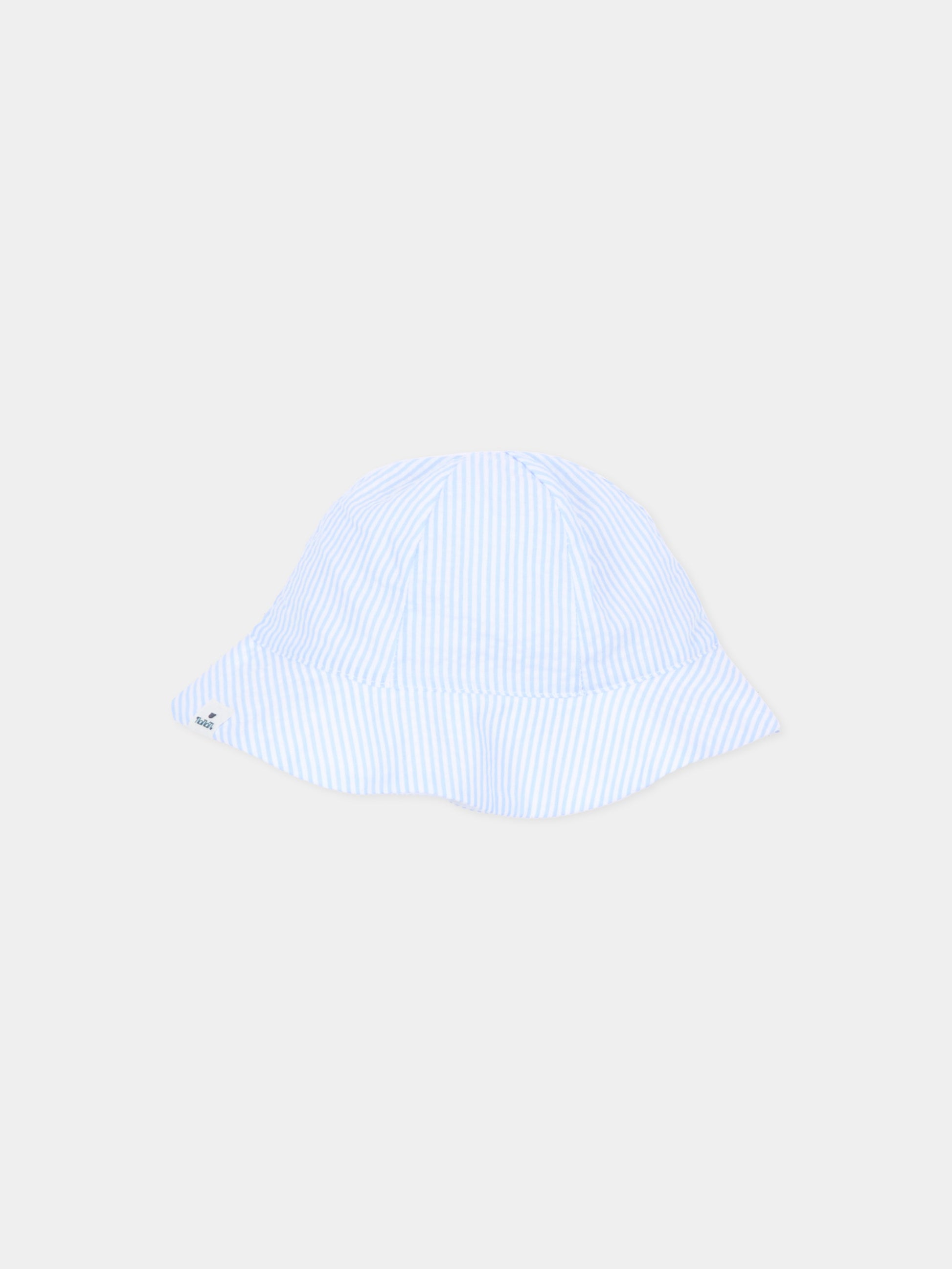 Cloche azzurra a righe per neonato,Nanán,E26145A