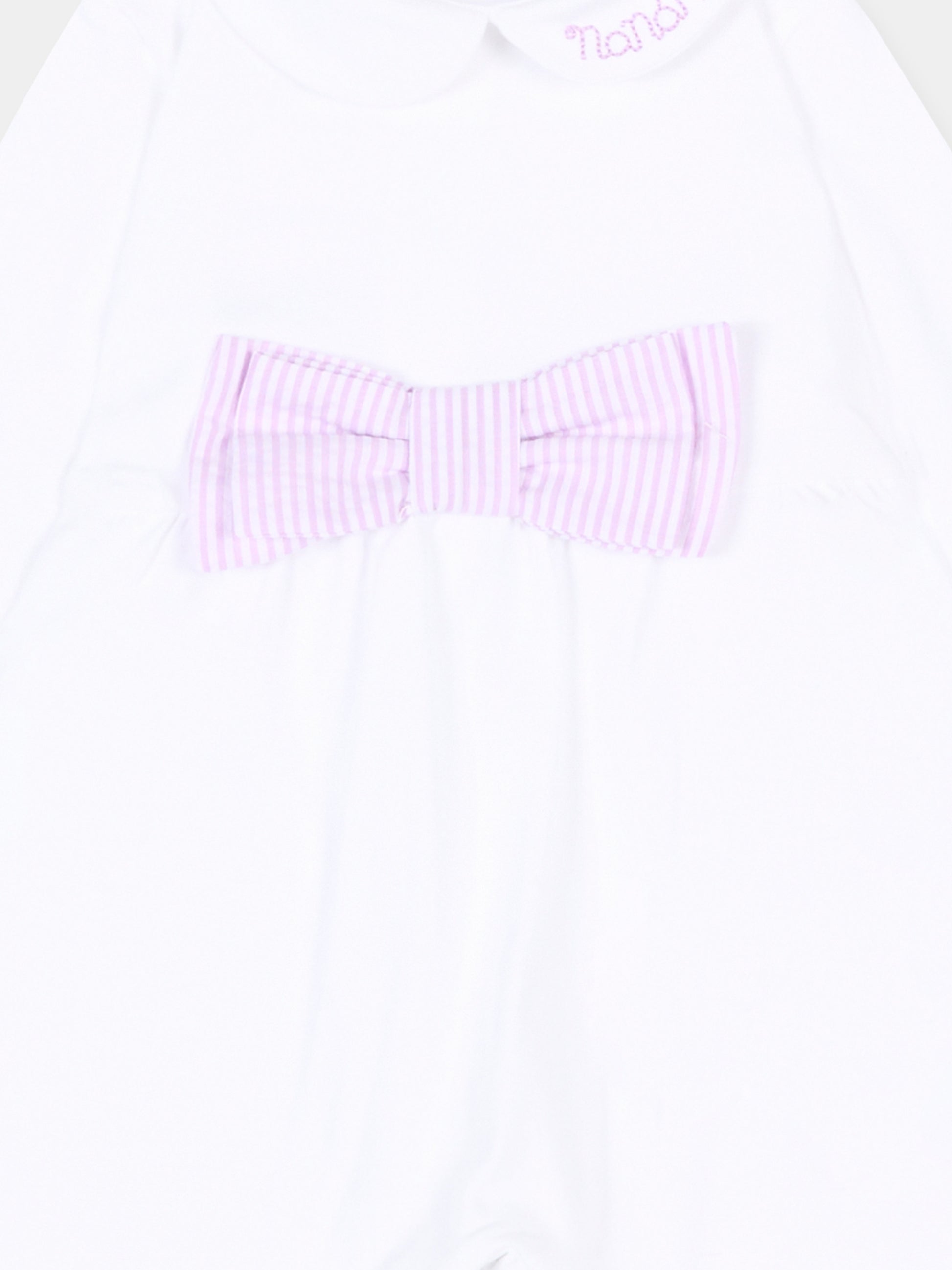 Tutina bianca per neonata con fiocco,Nanán,E26473L