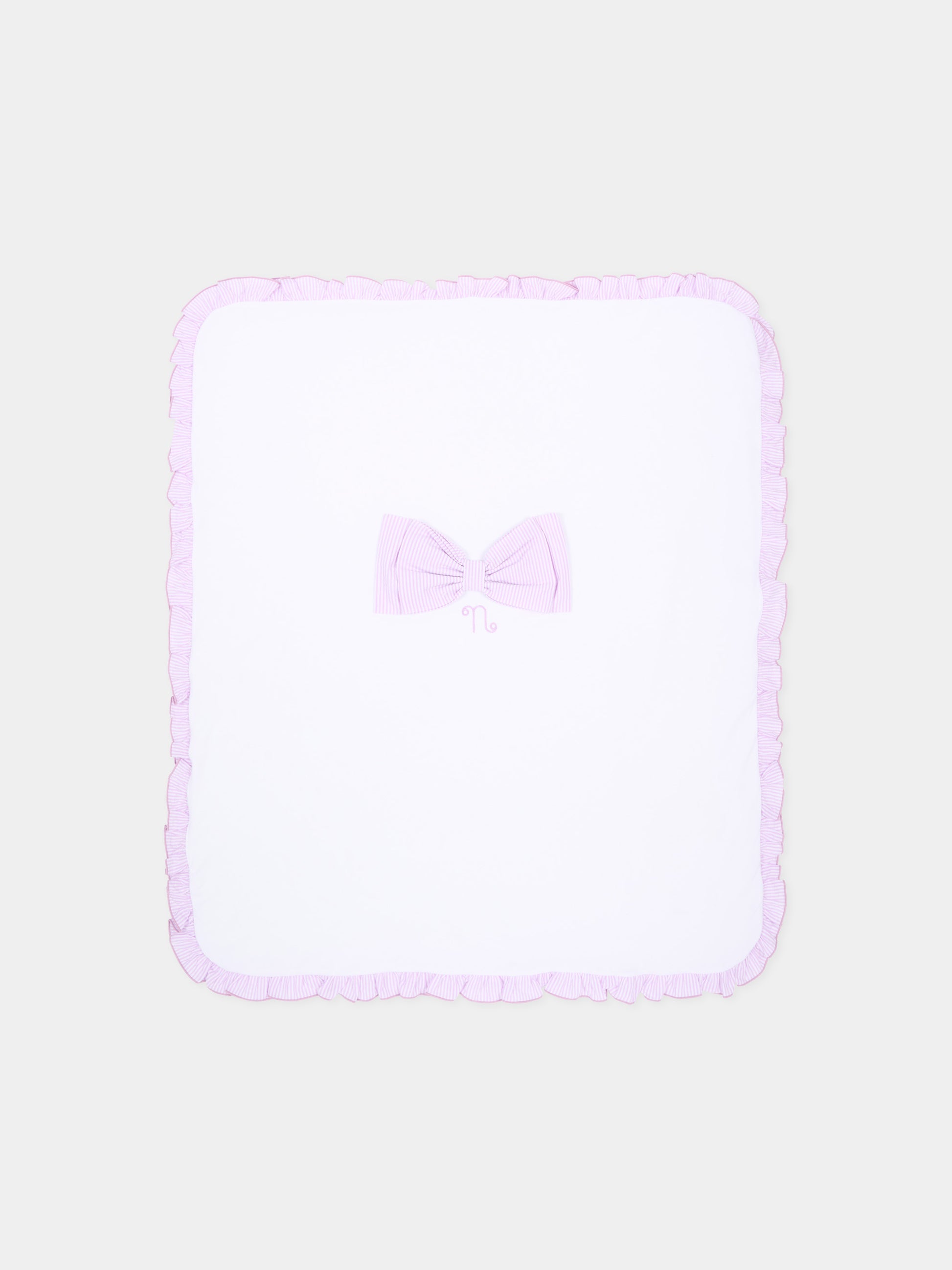 Coperta bianca per neonata con fiocco,Nanán,E26476L