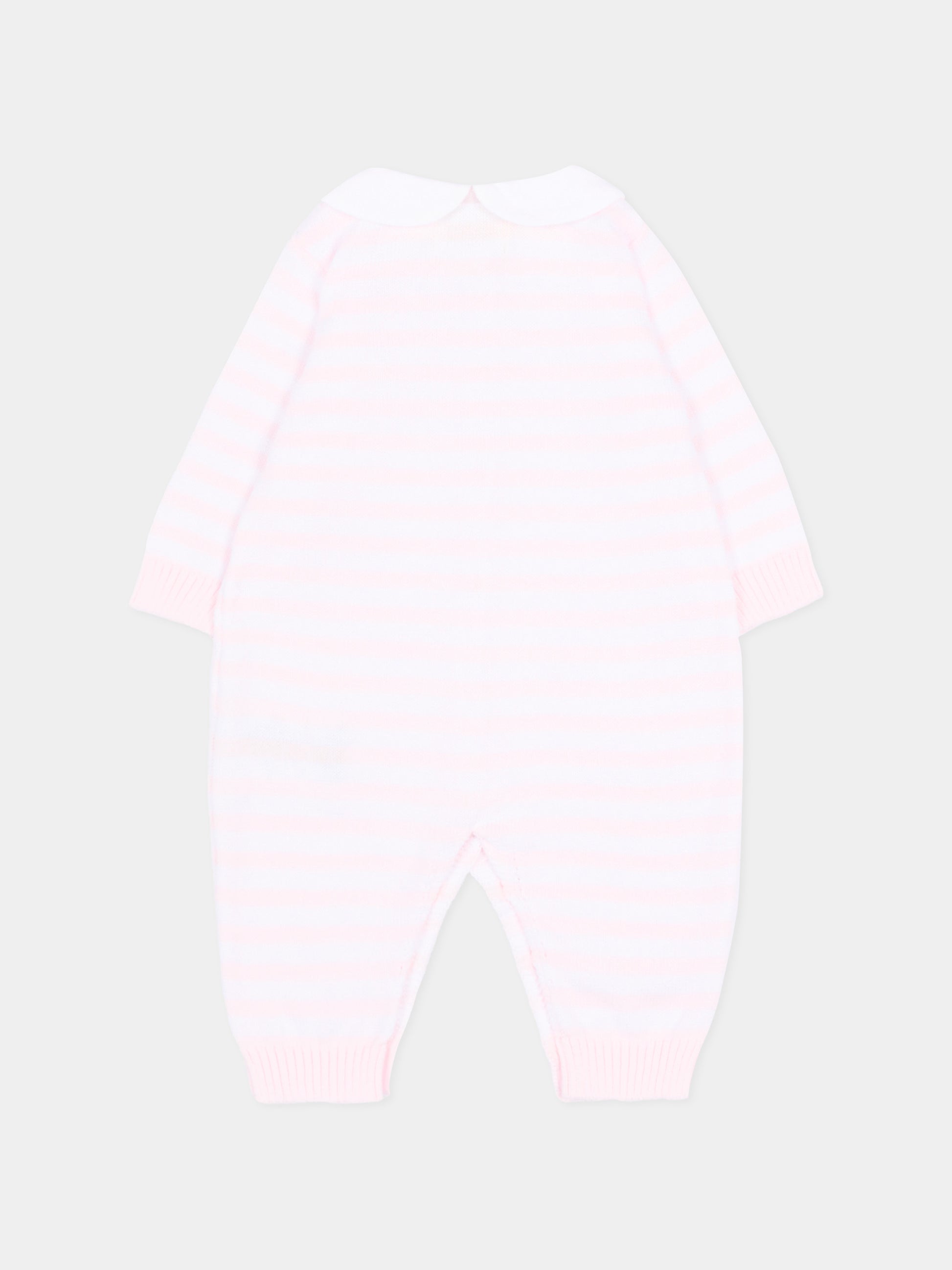 Tutina rosa a righe per neonata,Nanán,E26003R