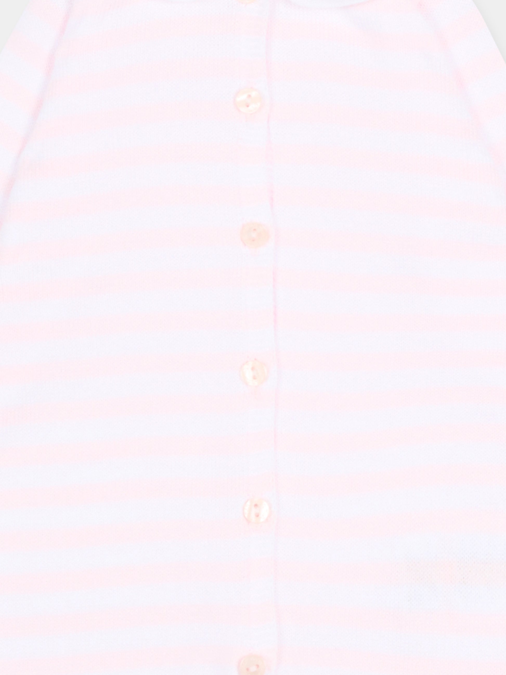 Tutina rosa a righe per neonata,Nanán,E26003R