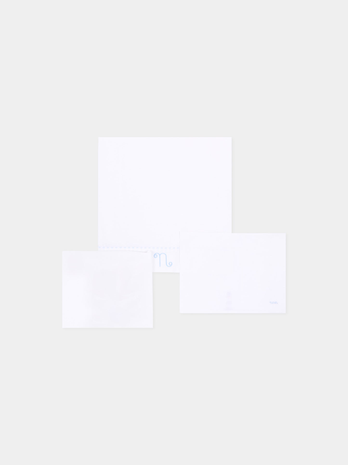 Lenzuola bianche per neonato con profili azzurri,Nanán,E26407A