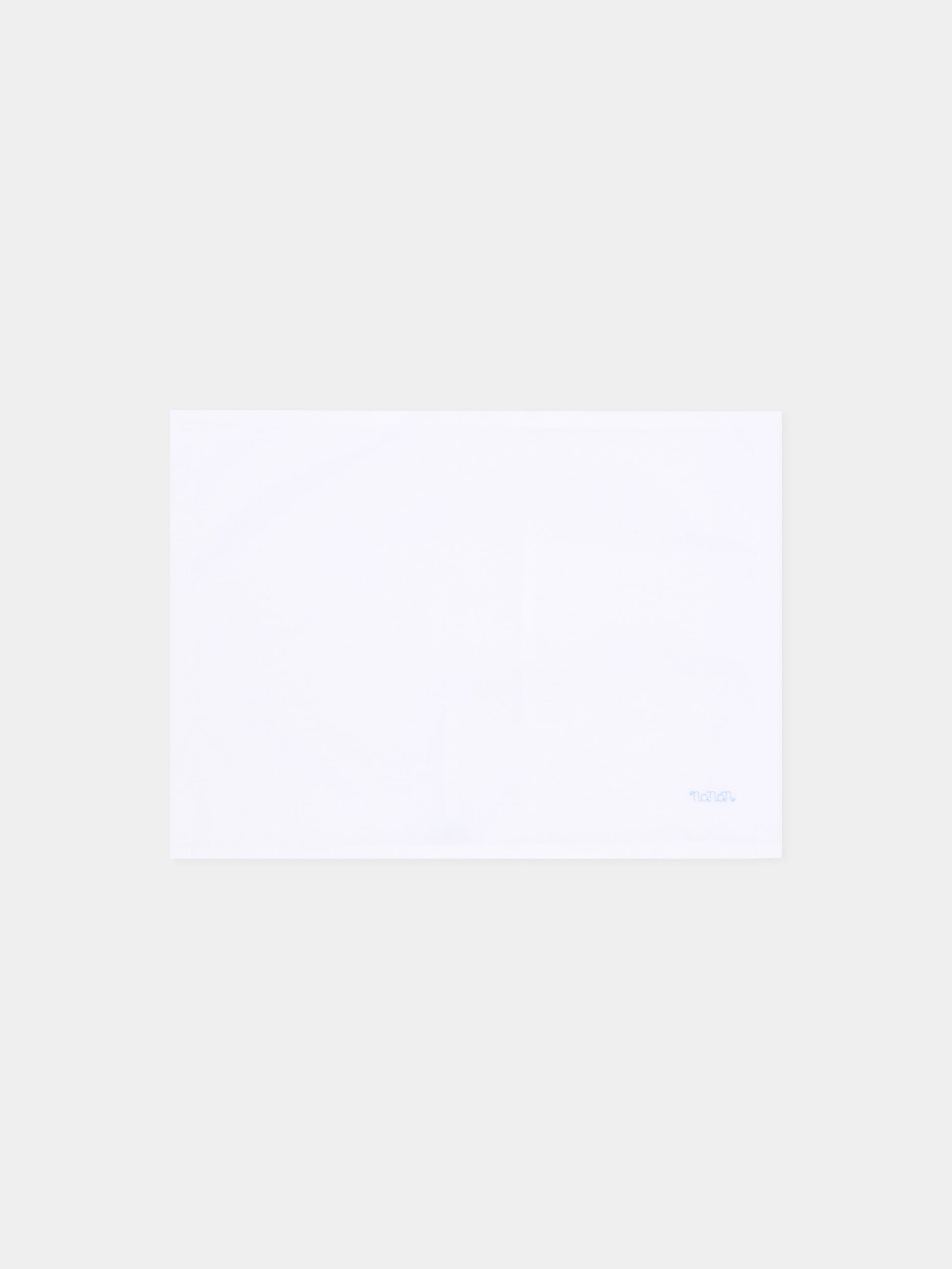 Lenzuola bianche per neonato con profili azzurri,Nanán,E26407A