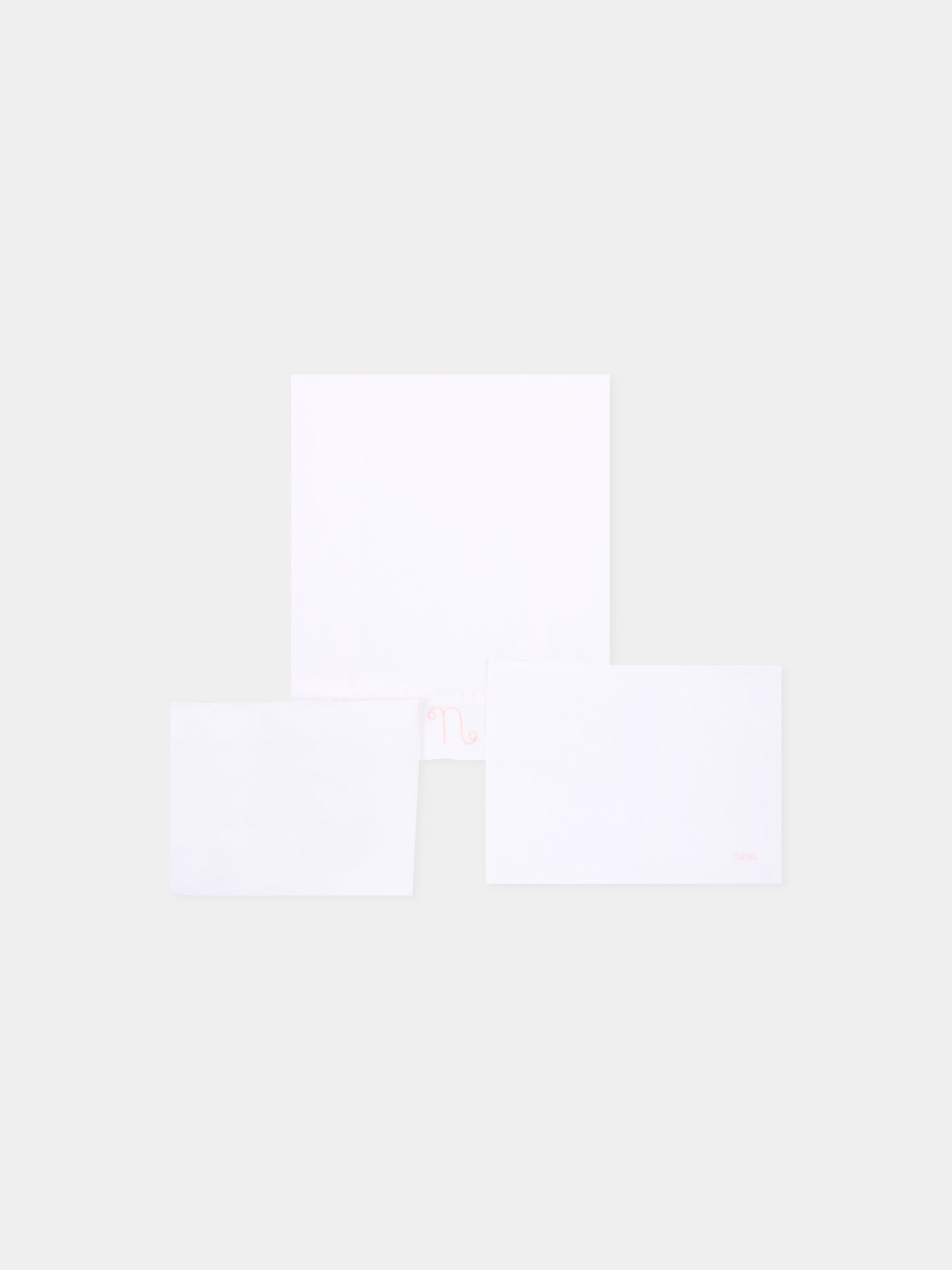 Lenzuola bianche per neonata con profili rosa,Nanán,E26407R