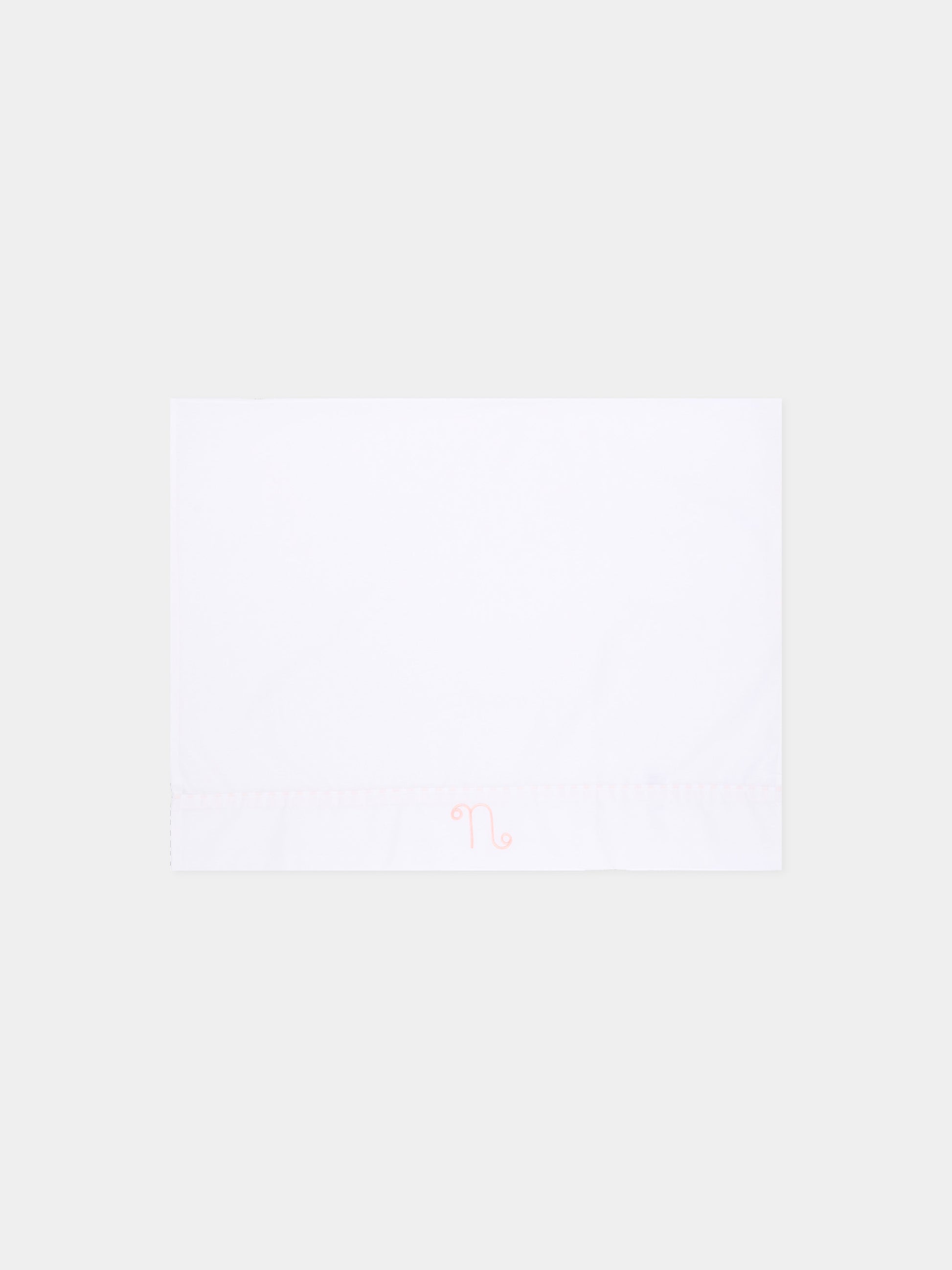 Lenzuola bianche per neonata con profili rosa,Nanán,E26407R