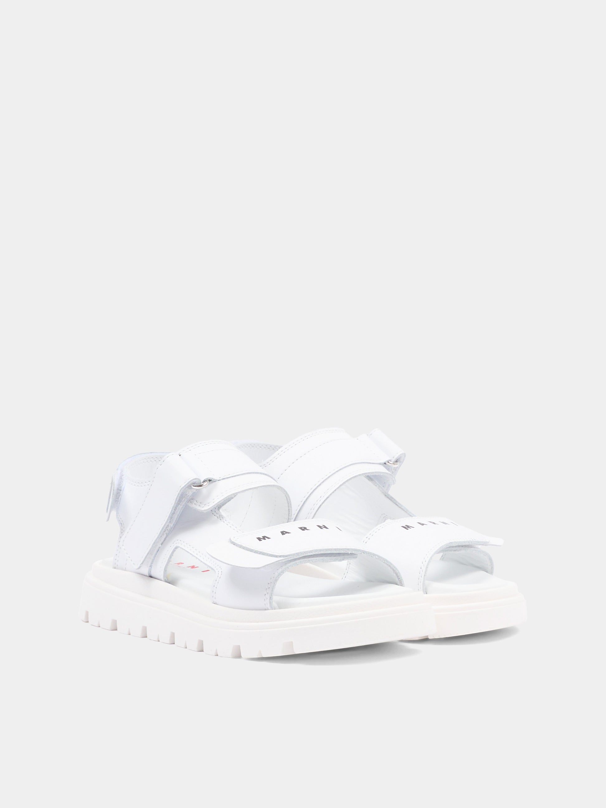 Sandalo bianco per bambina con logo,Marni Kids,82307 - VAR2