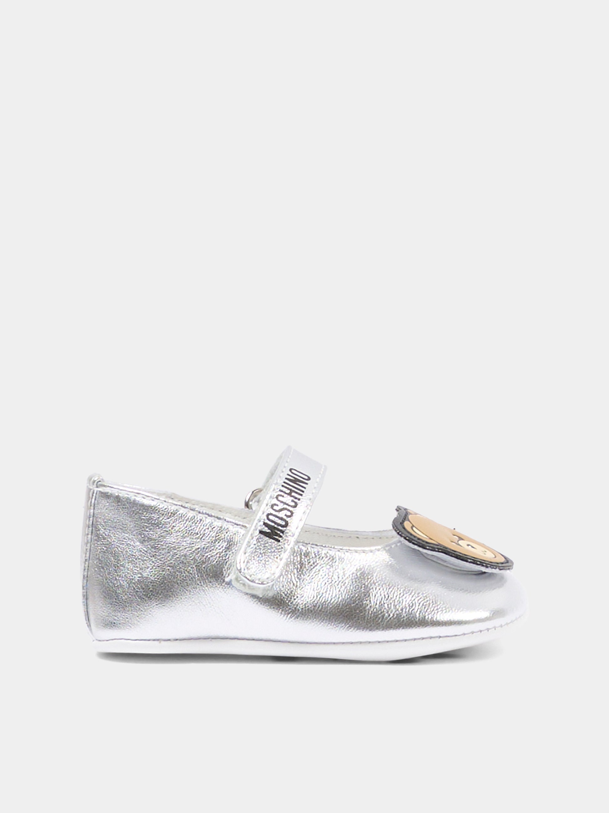 Ballerine argento per neonata con Teddy Bear,Moschino Kids,82885 - VAR2