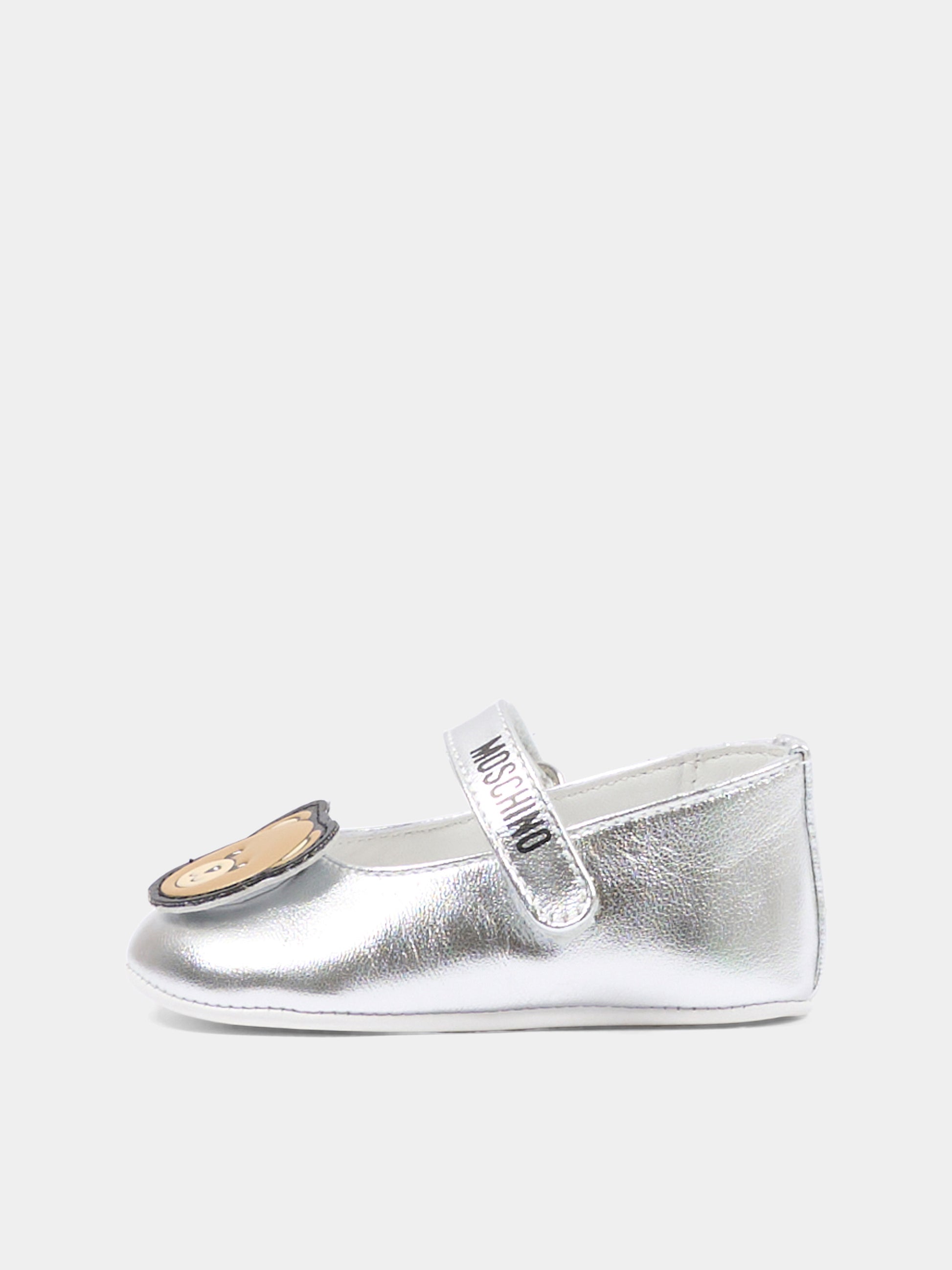 Ballerine argento per neonata con Teddy Bear,Moschino Kids,82885 - VAR2
