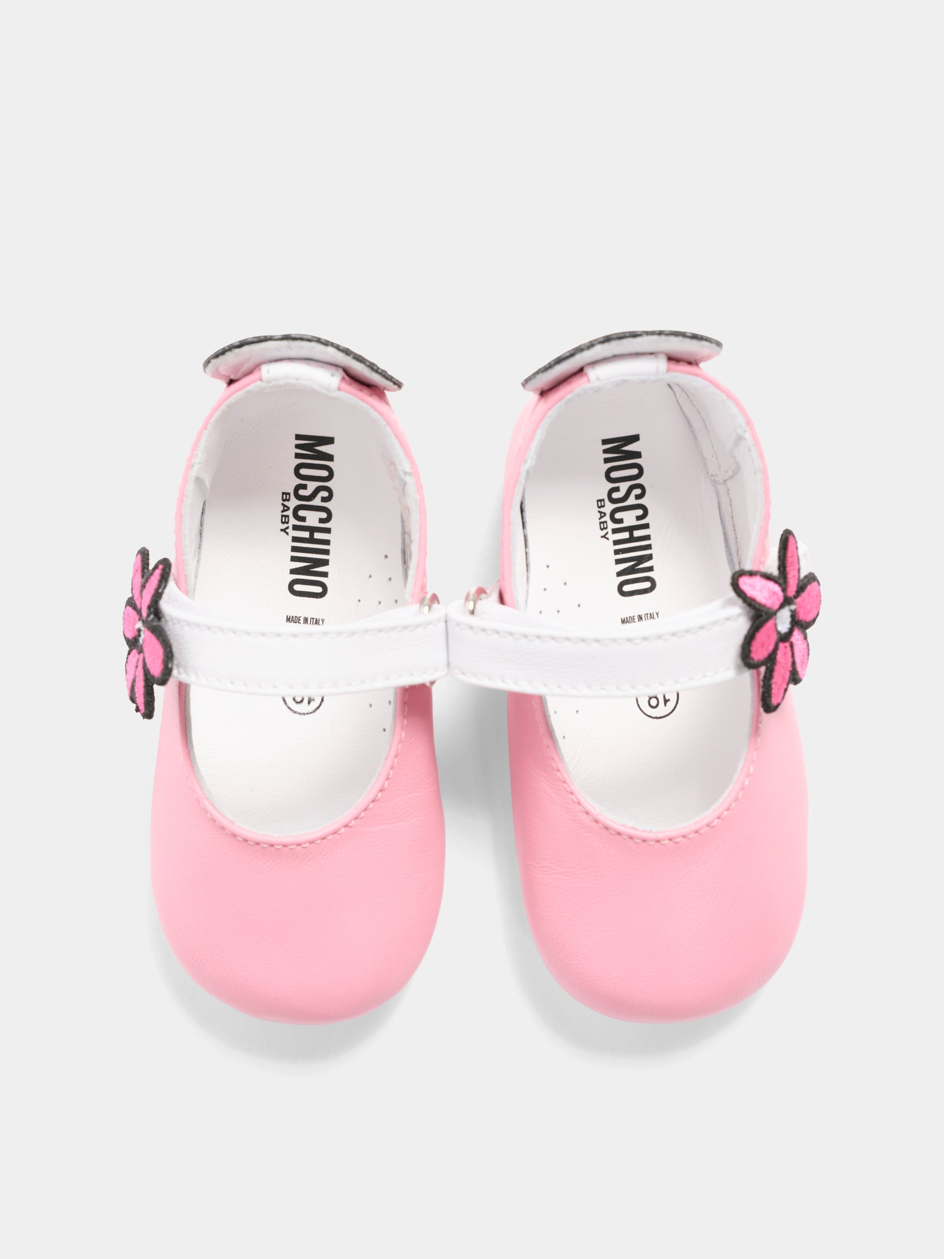 Ballerina rosa per neonata con fiore,Moschino Kids,82886 - VAR1