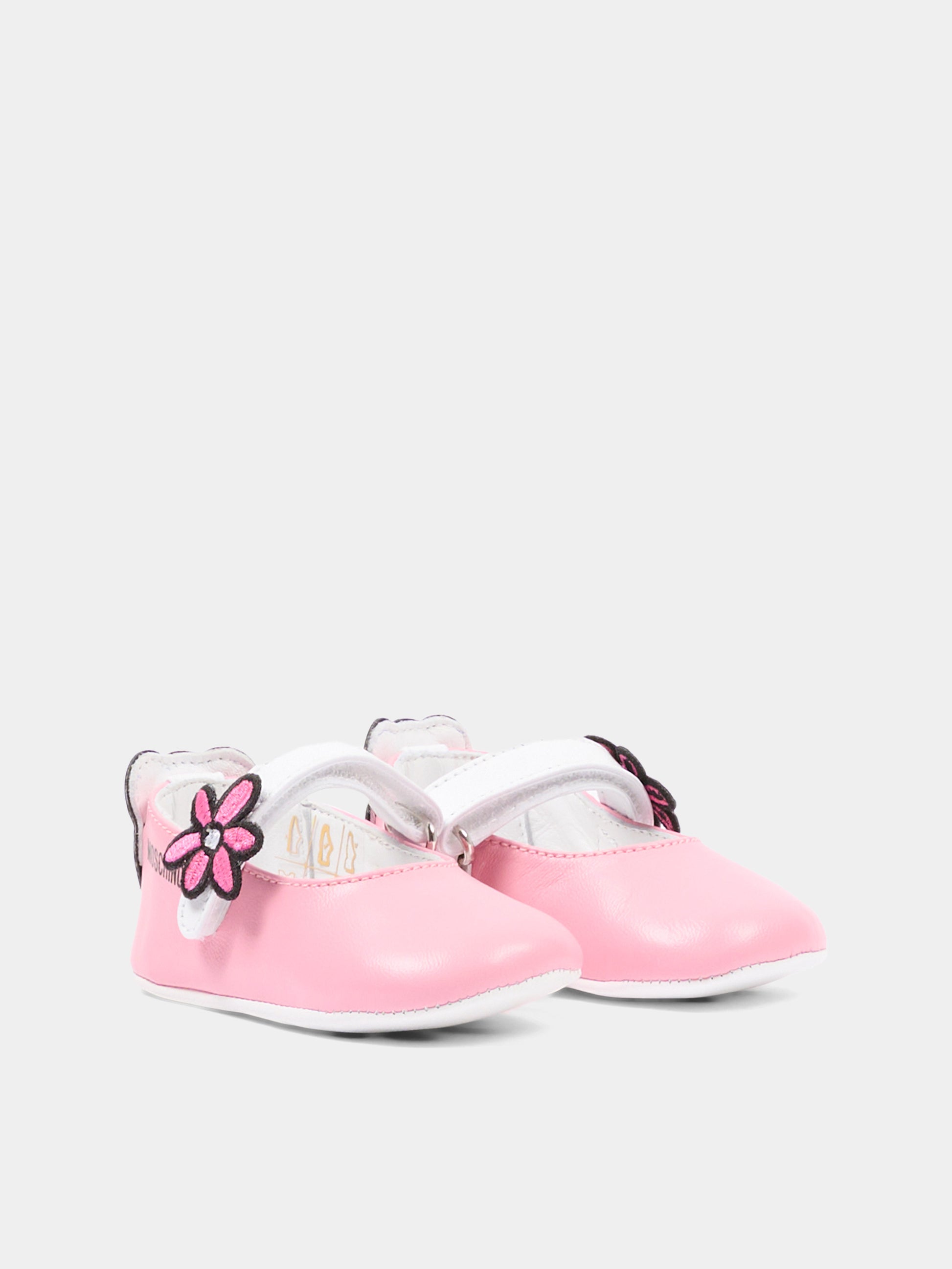 Ballerina rosa per neonata con fiore,Moschino Kids,82886 - VAR1