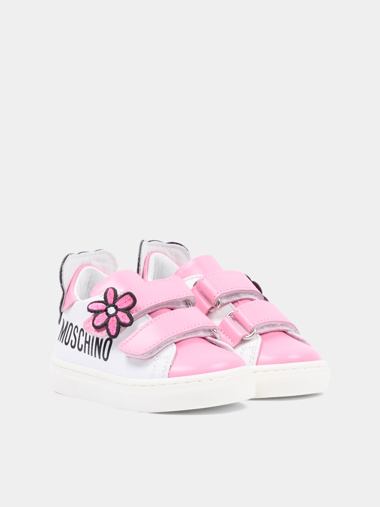 Sneakers basse rosa per bambina con logo,Moschino Kids,82956 - VAR1